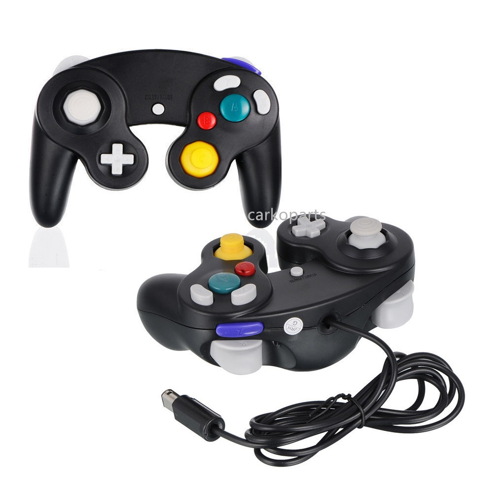 2 Pack Black Wired Controller For Nintendo GameCube Console CLASSIC JOYPAD