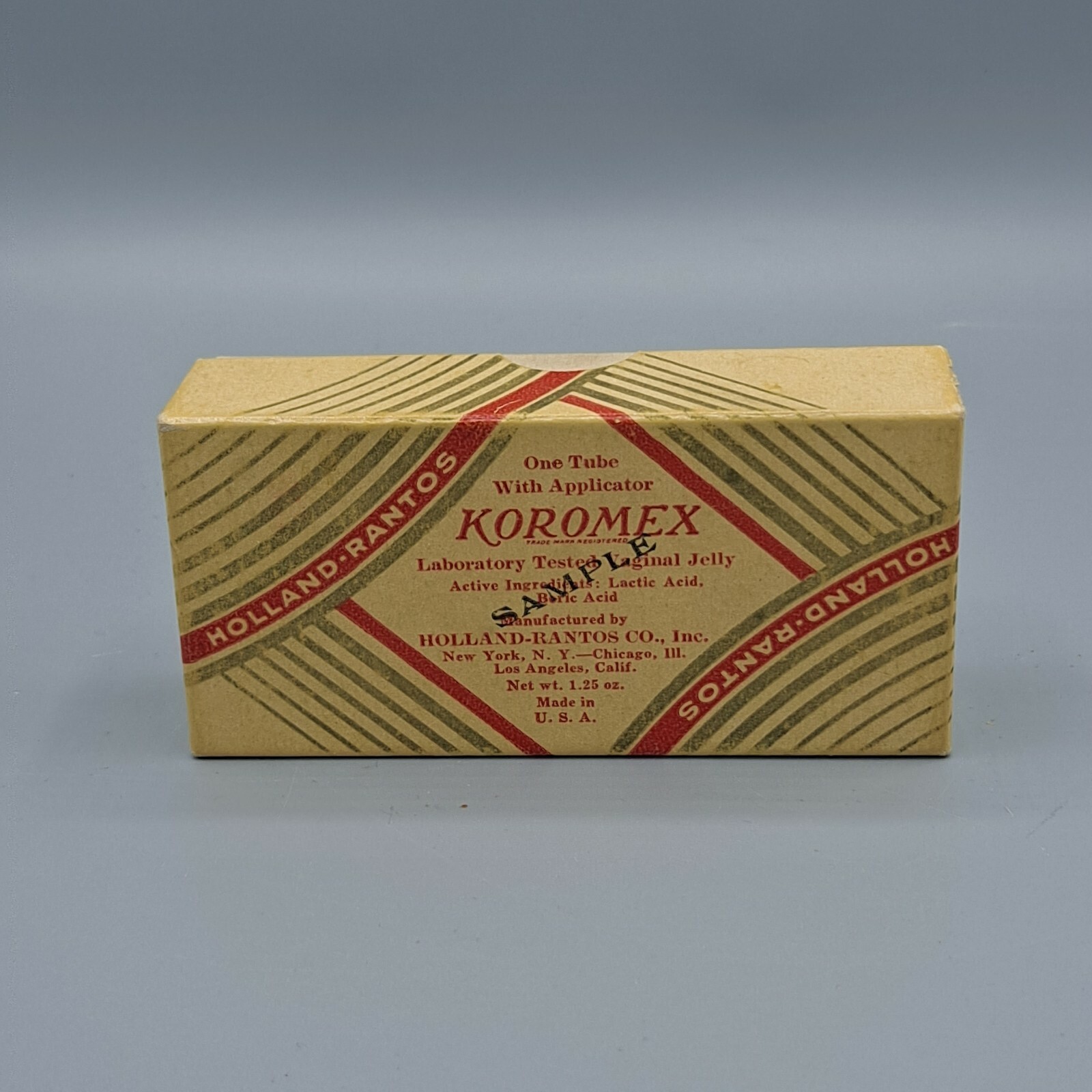 ULTRA RARE Holland-Rantos Koromex SAMPLE Box Vaginal Jelly Antique Vintage