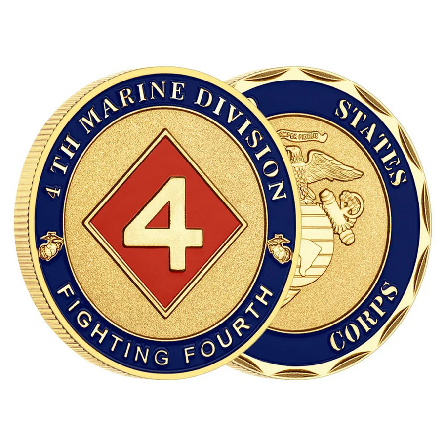Marines 4th Division Challenge Coin Collectable Commemorative Armed Forces 1-pc