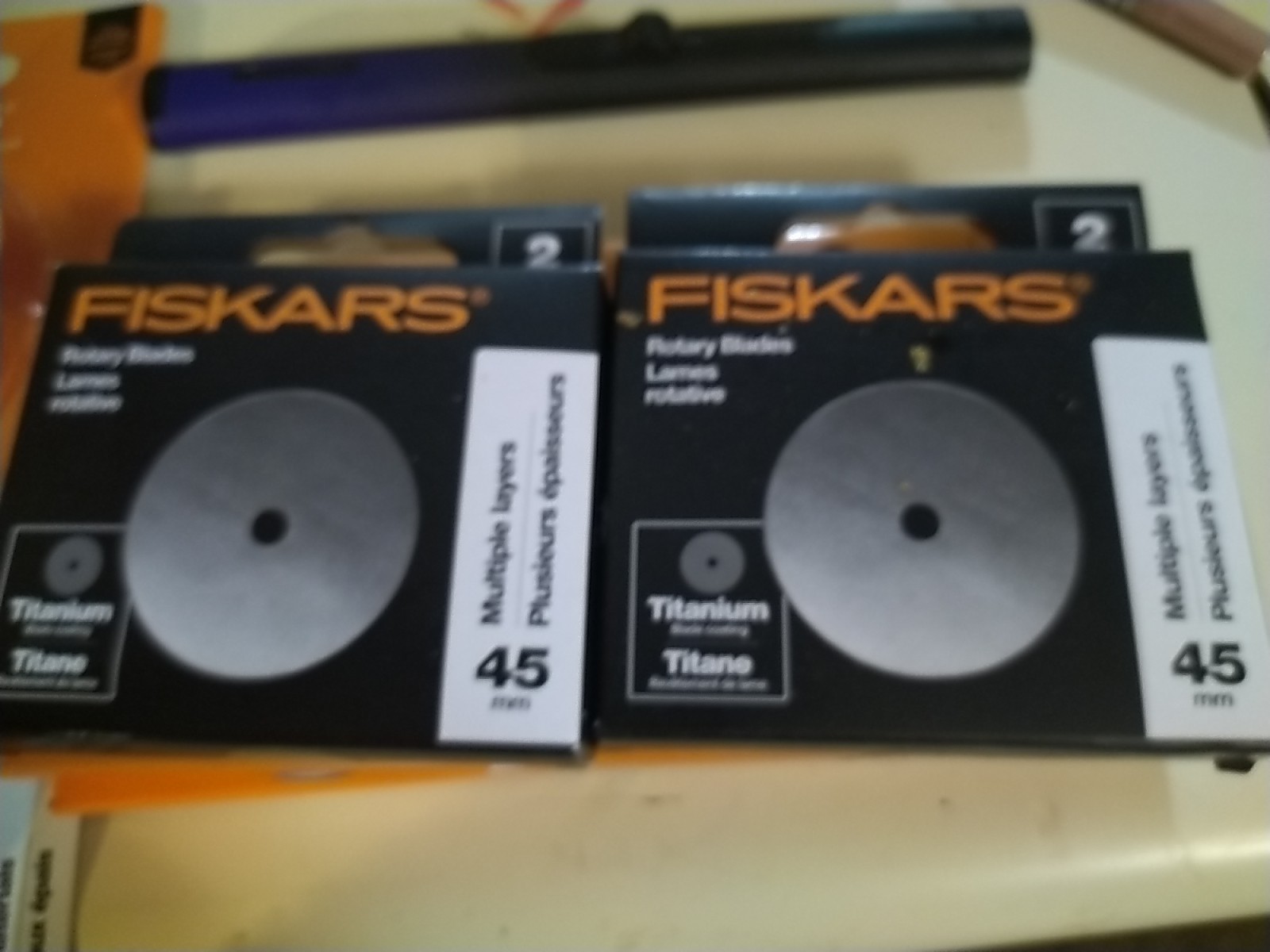 2 BOXES OF New Fiskars Titanium Replacement Rotary Blades 45mm 2/Pkg TOTAL 4