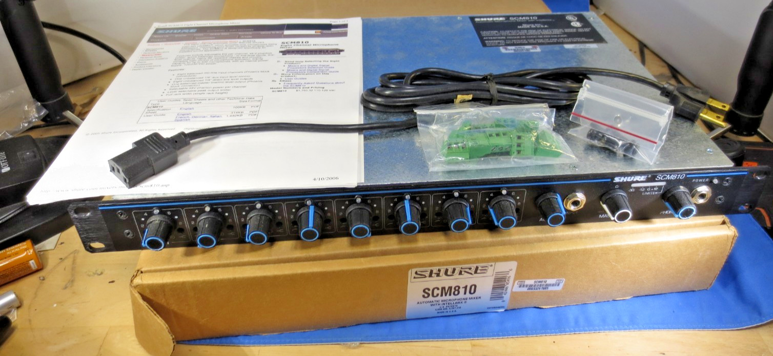 Shure SCM810 8-Channel Microphone Mixer NEW Open Box