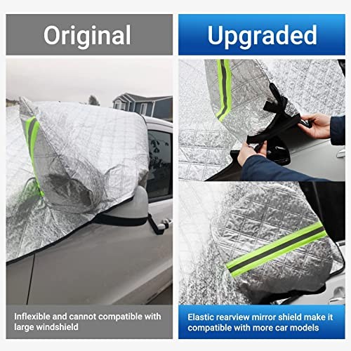 Windshield Cover for Ice and Snow, Car Windshield Snow Cover 4-Layer Silver