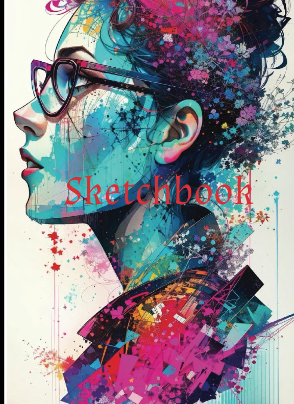 Creative Visions: 8X11 Sketchbook with Inspiring Girl Illustration - 100 Blank P