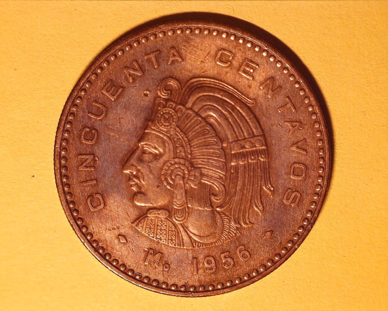 1956 Mexico Cincuenta 50 Centavos Coin KM 246 **1109-4