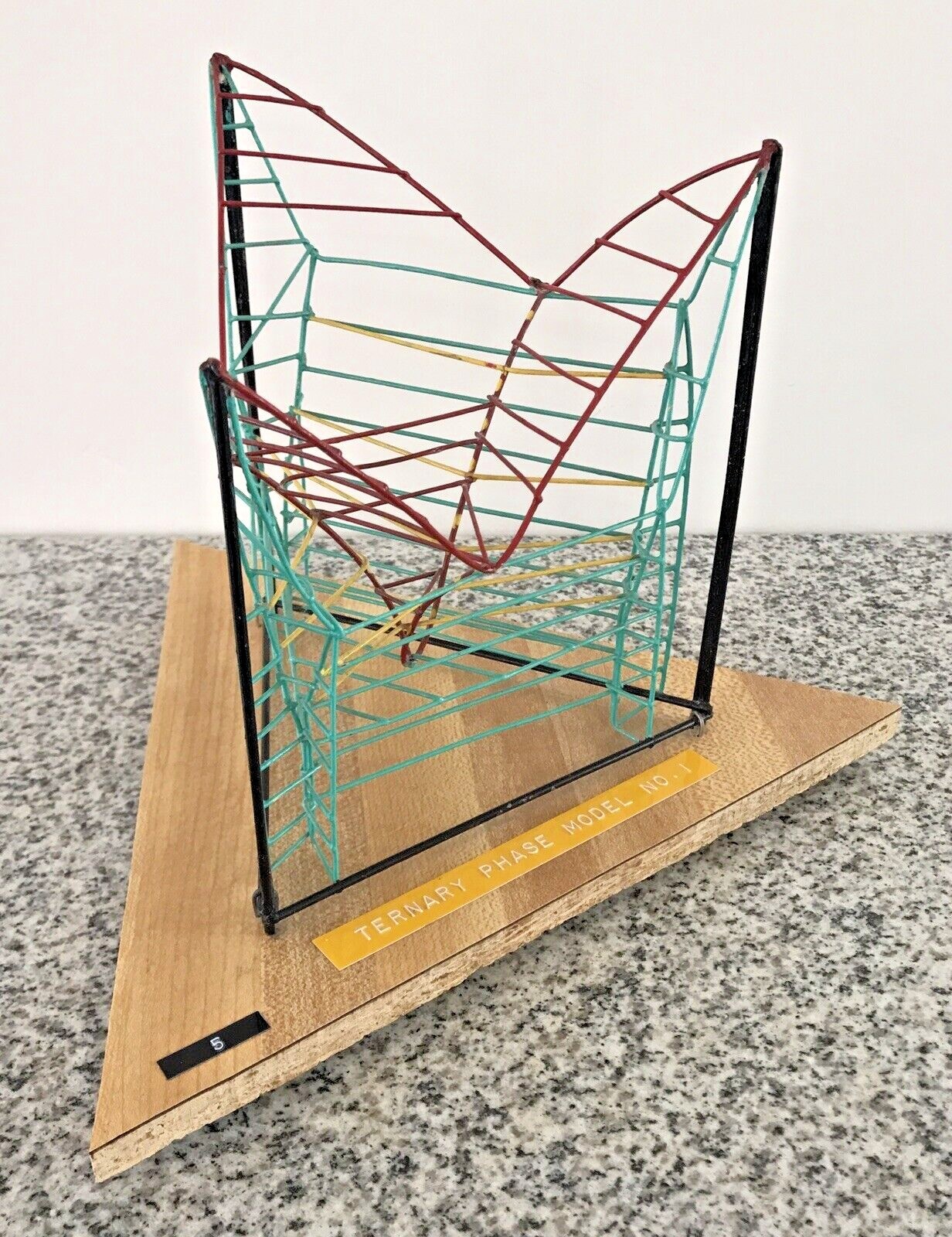 Mid Century 1950s 3D Wire Ternary Phase Physics Model Notre Dame University Lab
