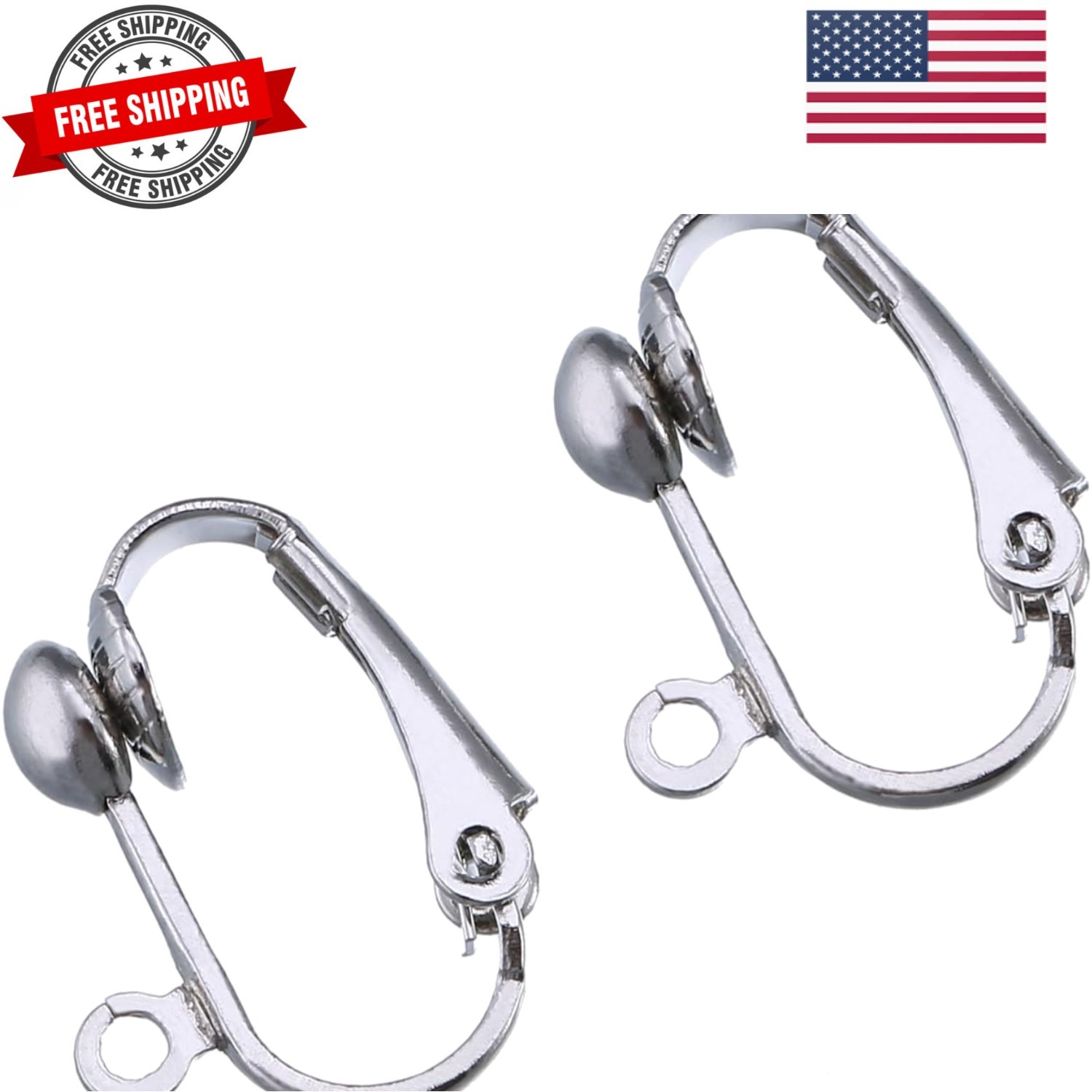 36 Pack Clip-on Earring Converter with Easy Open Loop for DIY Earring and Tur...