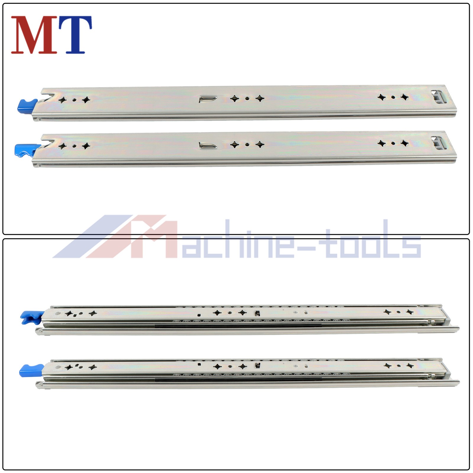 22" Drawer Slides With Locking Mechanism 250lb Full Extension Tool Box