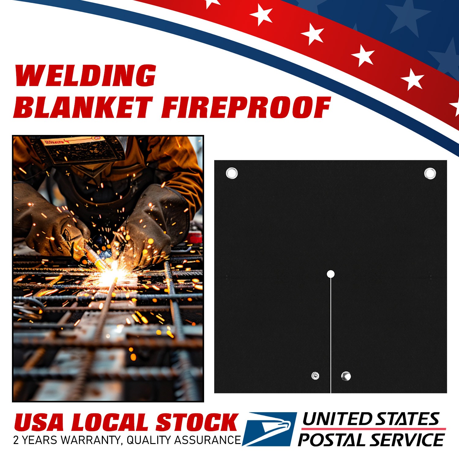 2Pcs 12"x12" Carbon Felt Welding Blanket – Fireproof Flame Retardant Heat Shield