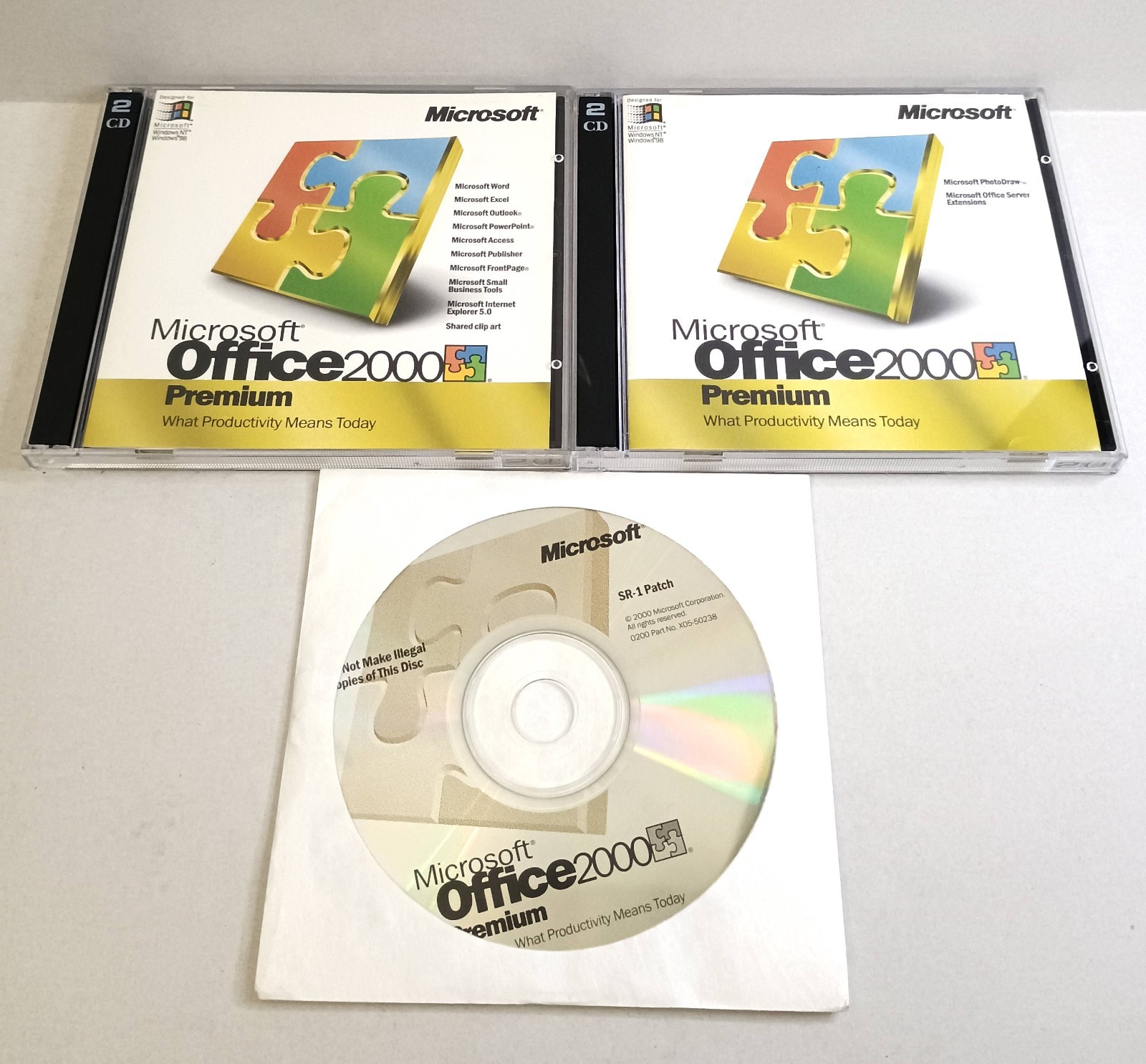 Microsoft Office 2000 Premium + SR-1 Patch - 5 CDs Set With Keys
