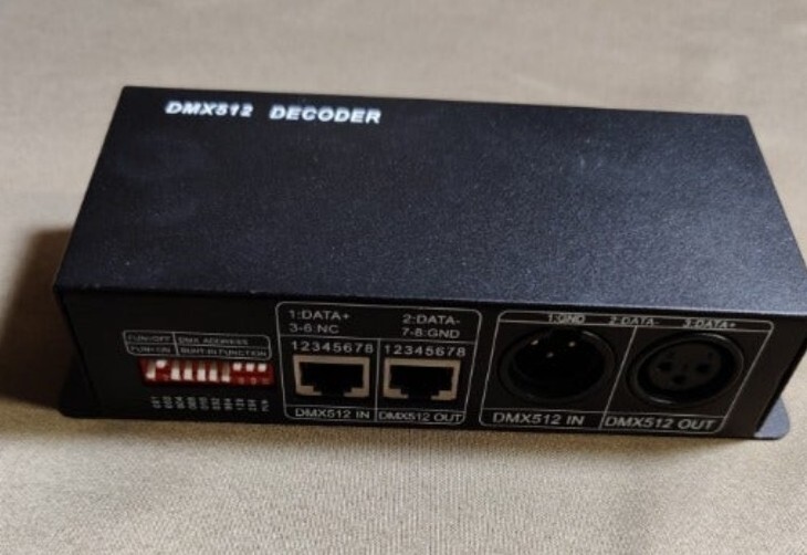 DMX512 Decoder and LED Driver with RJ45 and XLR ports 4-Channel (RGBW)
