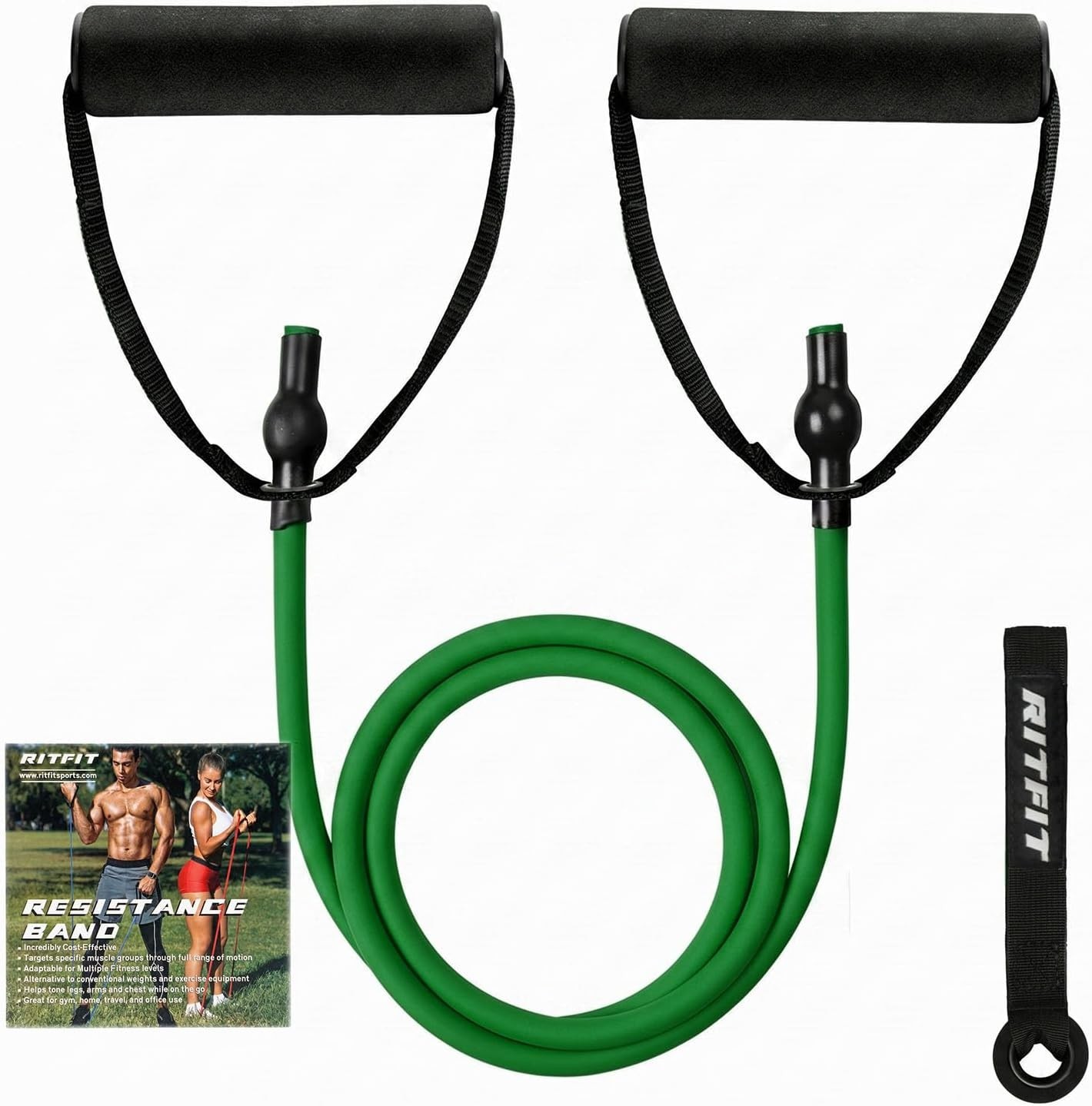 Single Resistance Exercise Band with Comfortable Handles - Ideal for Physical...
