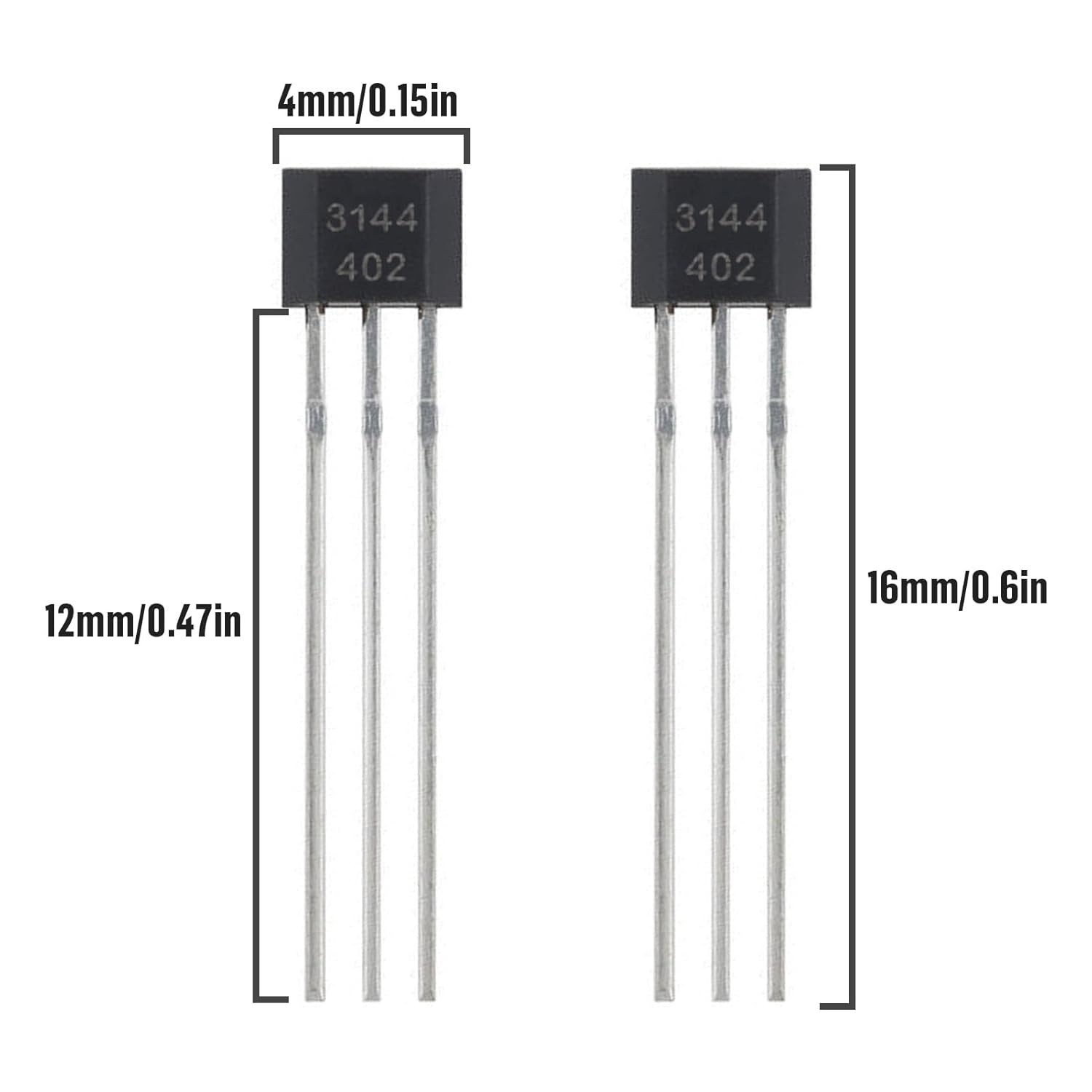 20Pcs A3144 Hall Effect Sensor Magnetic Detector for Position Detection