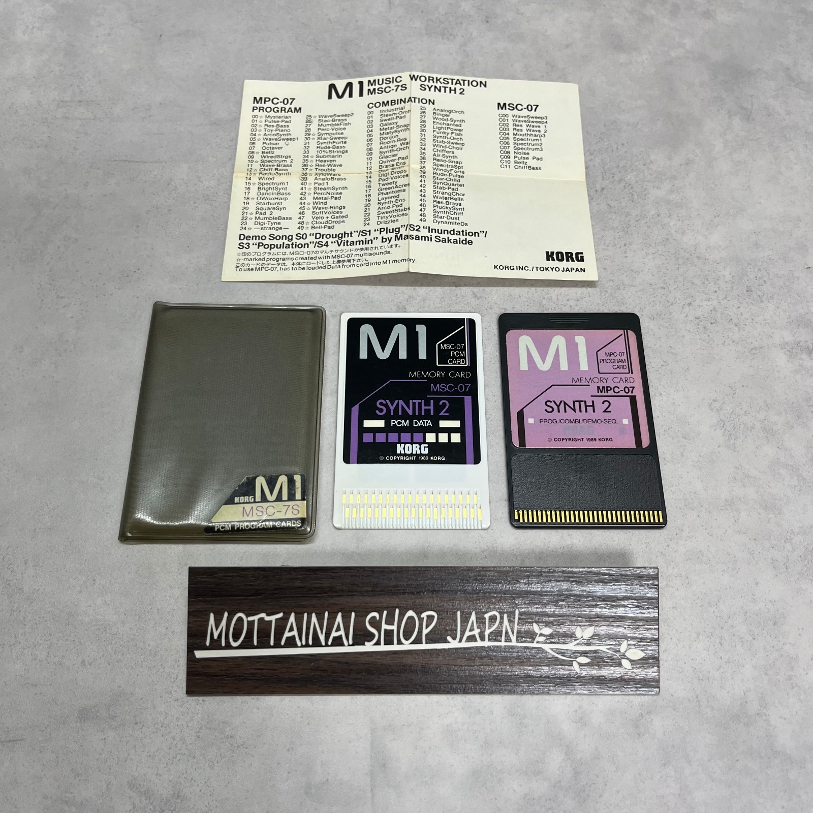 KORG M1 SYNTH 2 MPC-07 and MSC-07 PCM  w/Case from Japan Working Tested Good!!