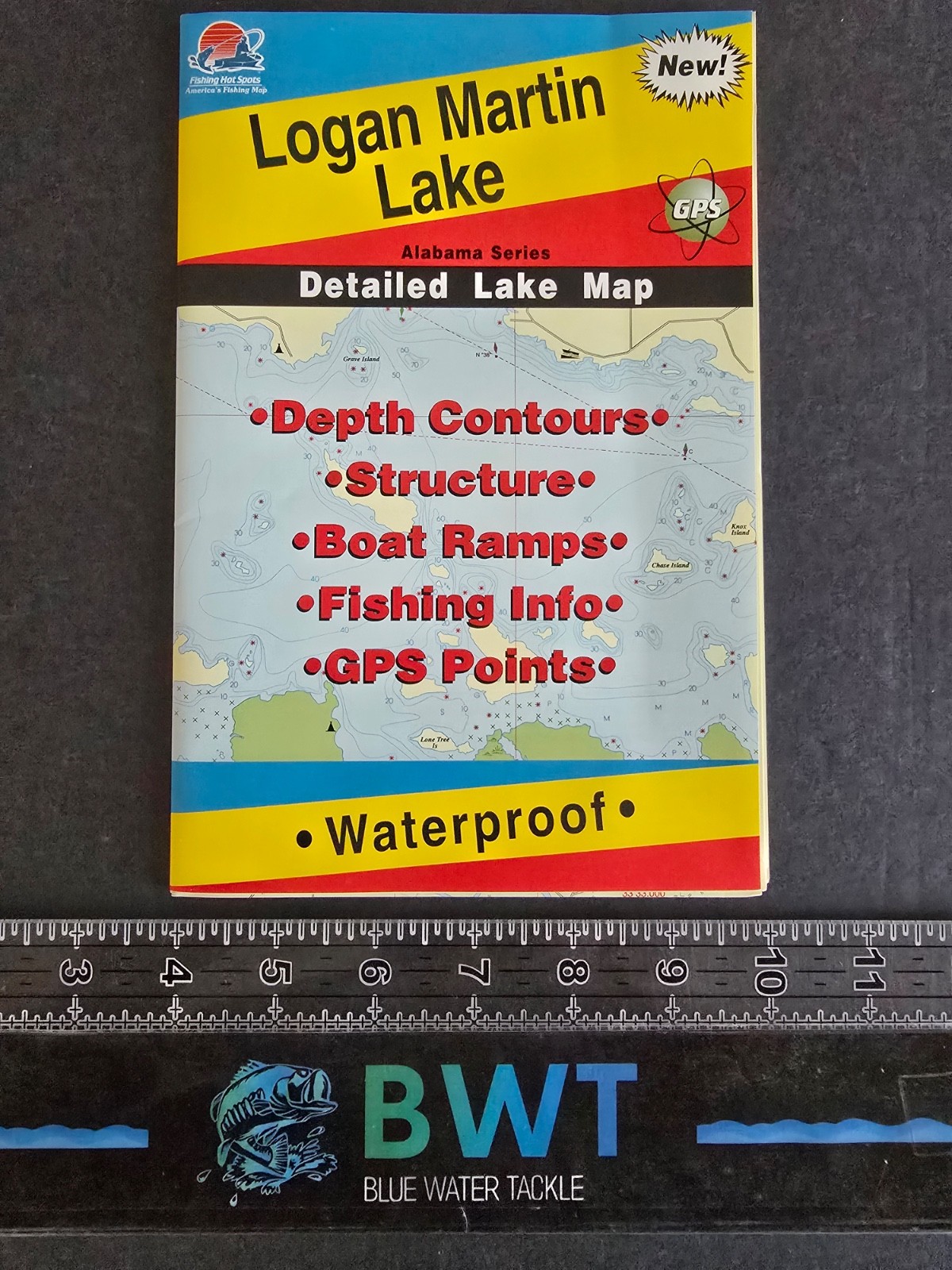 Logan Martin Lake - Lake Map *New* Fishing/Fishing House Decor