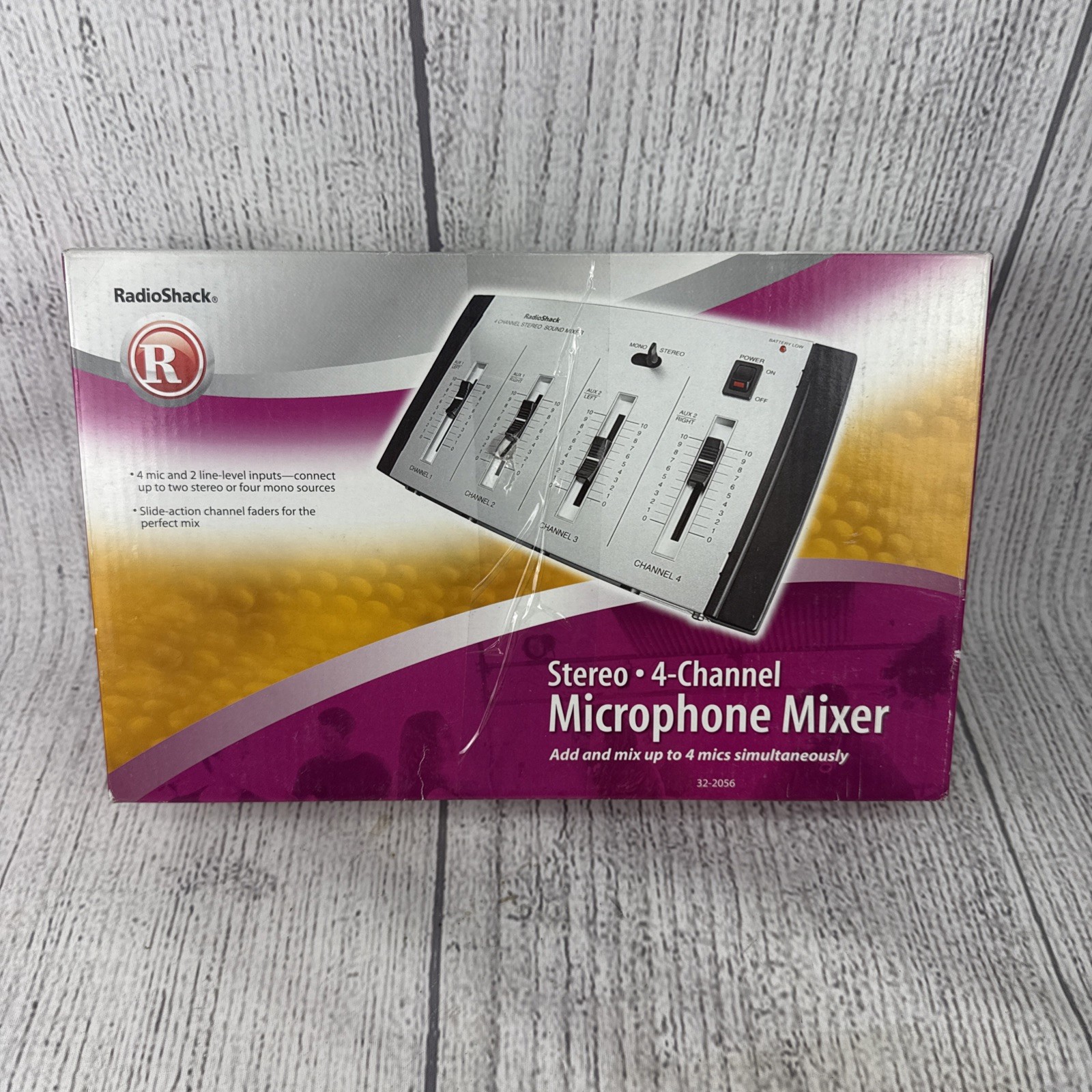 Microphone Mic Mixer RadioShack 32-2056 Stereo 4 Channel Inputs Brand New In Box