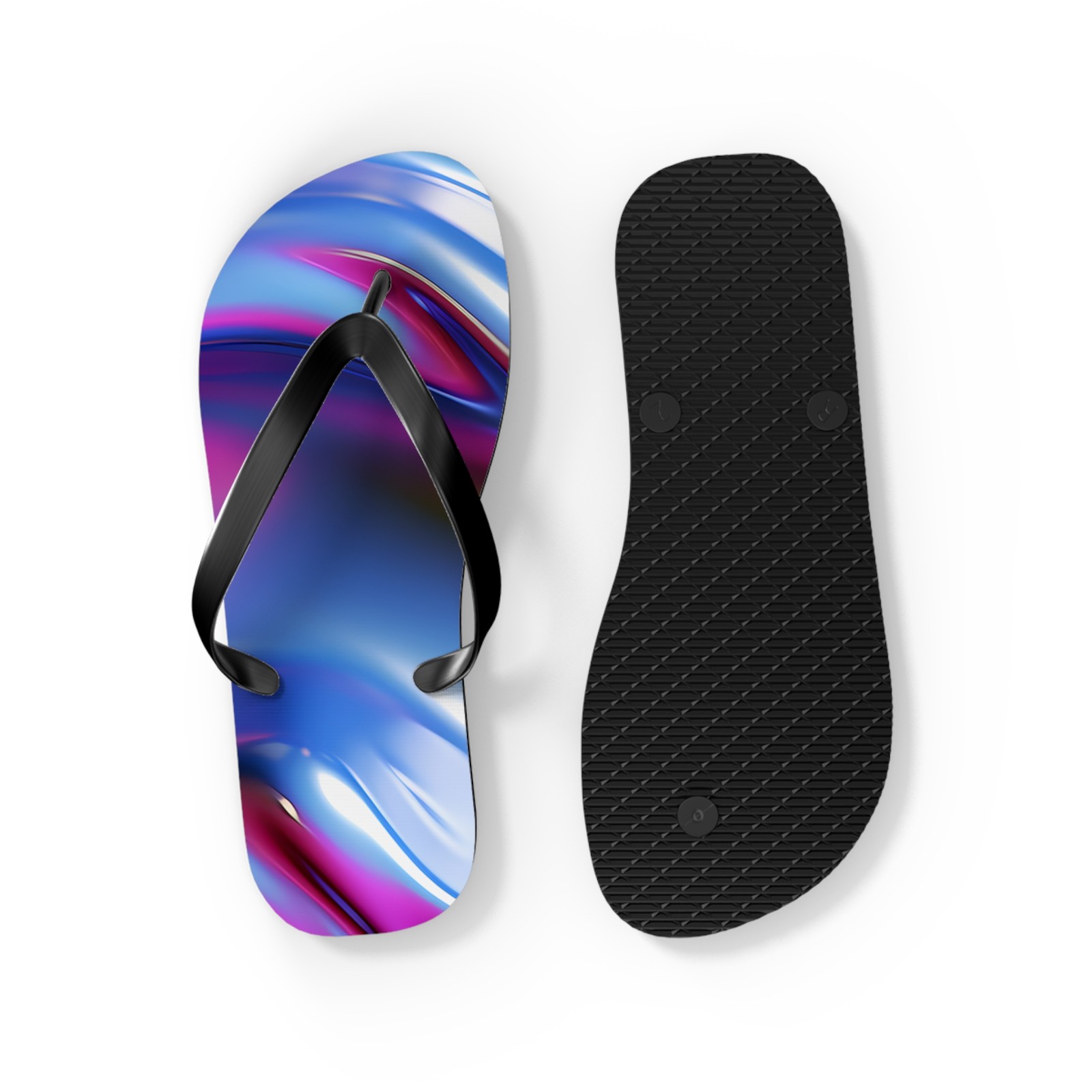 Purple Vibrant Abstract Flip Flops, Summer Footwear, Beach Sandals, Vacation