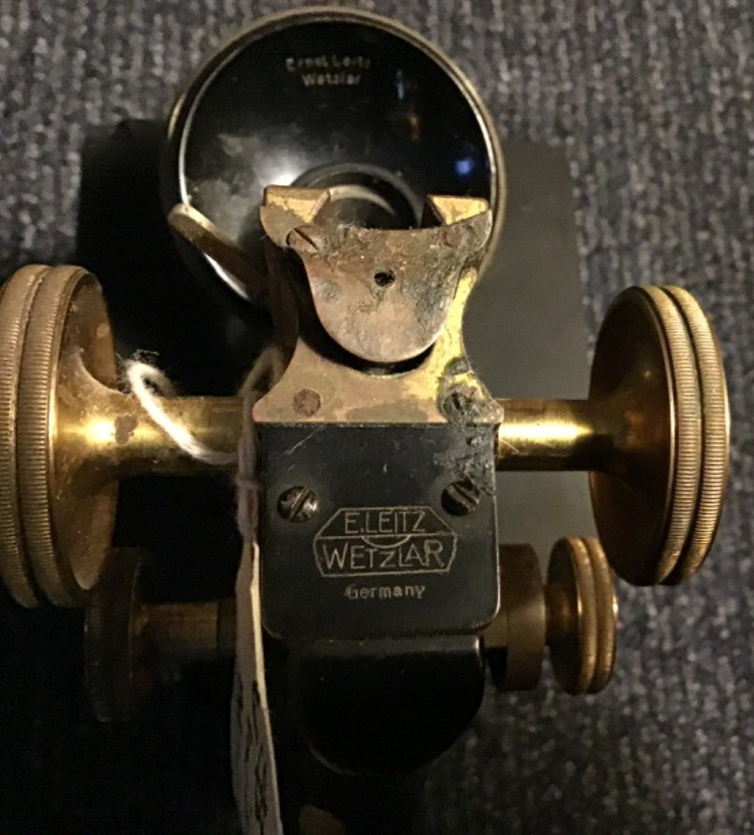Ernst E.Leitz Wetzlar microscope Vintage Original Brass Knobs ASIS Parts Salvage