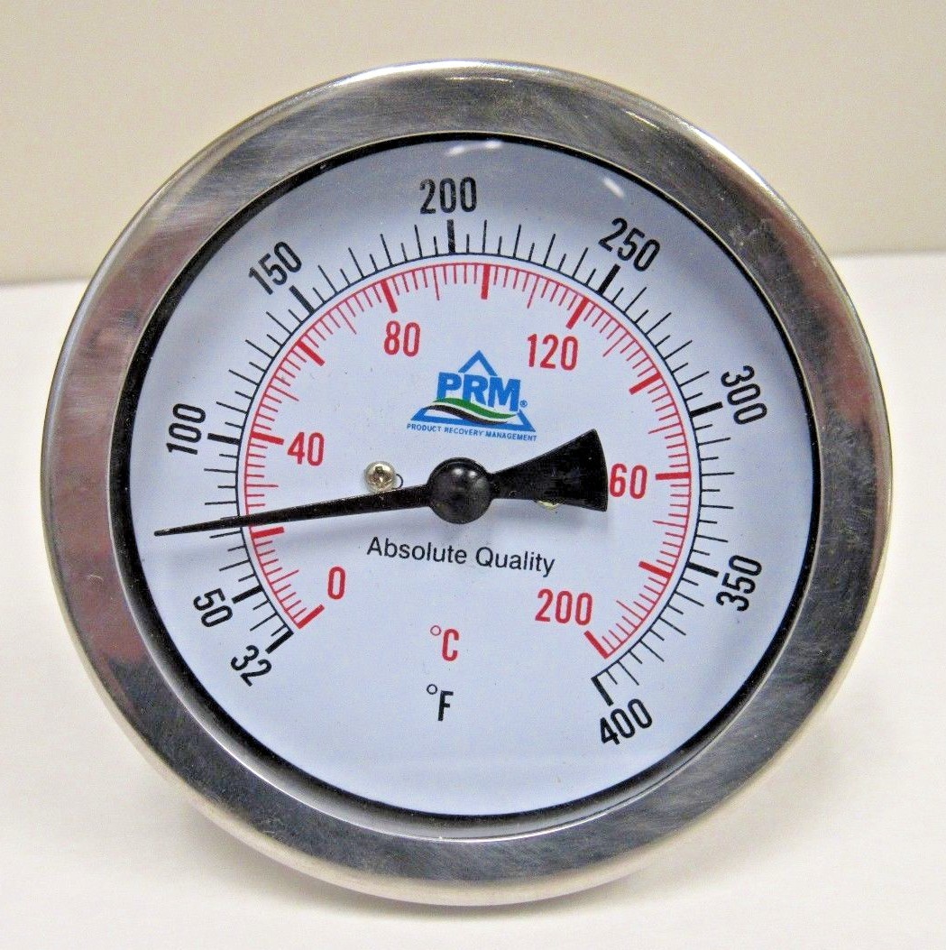 New PRM 32-400F/ 0-200C Temperature Gauge 3" 304 SS Case ½" NPT Back Multi-angle