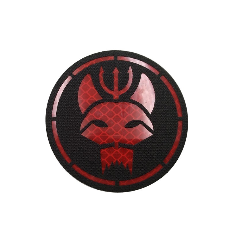 Reflective IR Round USN Navy Seal Team Trident Hook&Loop Patch Badge Red&Dark