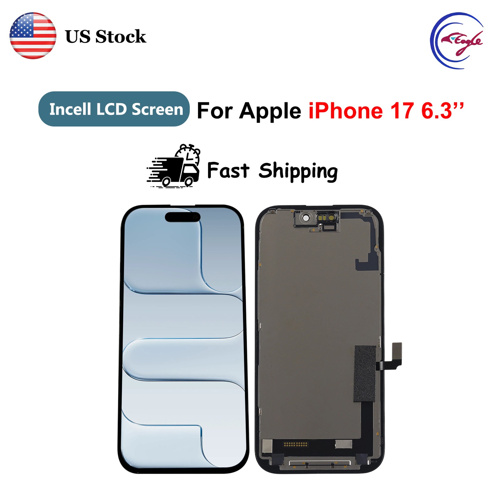 Incell LCD Display Touch Screen Digitizer Replacement For Apple iPhone 17 6.3in