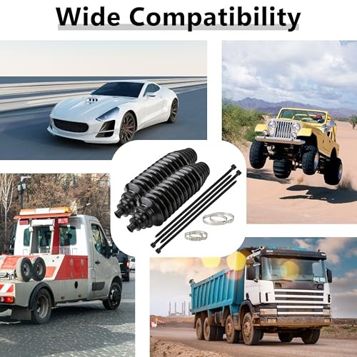 Steering Rack Boot Kit, Universal Steering Rack and Pinion Tie Rod Boots,