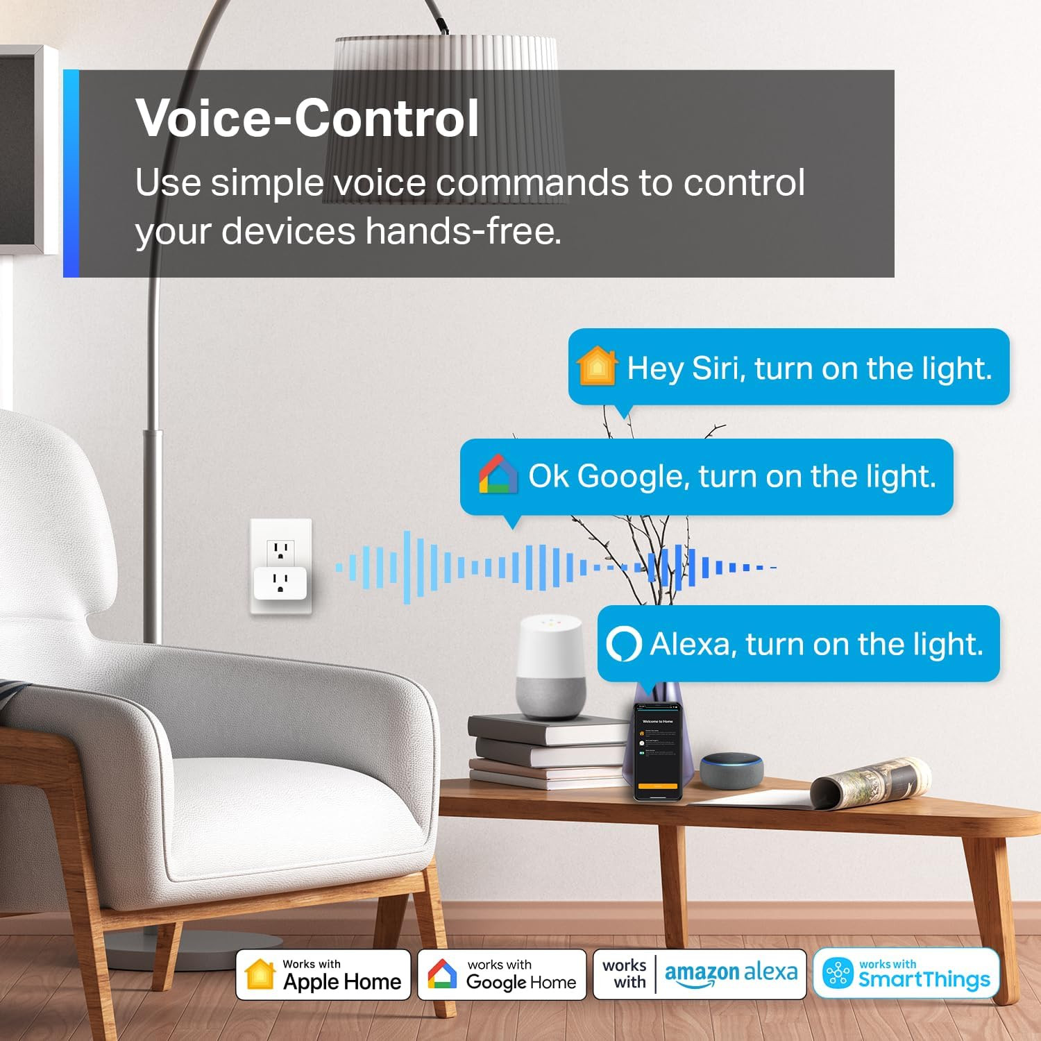 Tp-Link Matter Supported Smart Plug Mini, Compact Design, 15A/1800W Max, Super