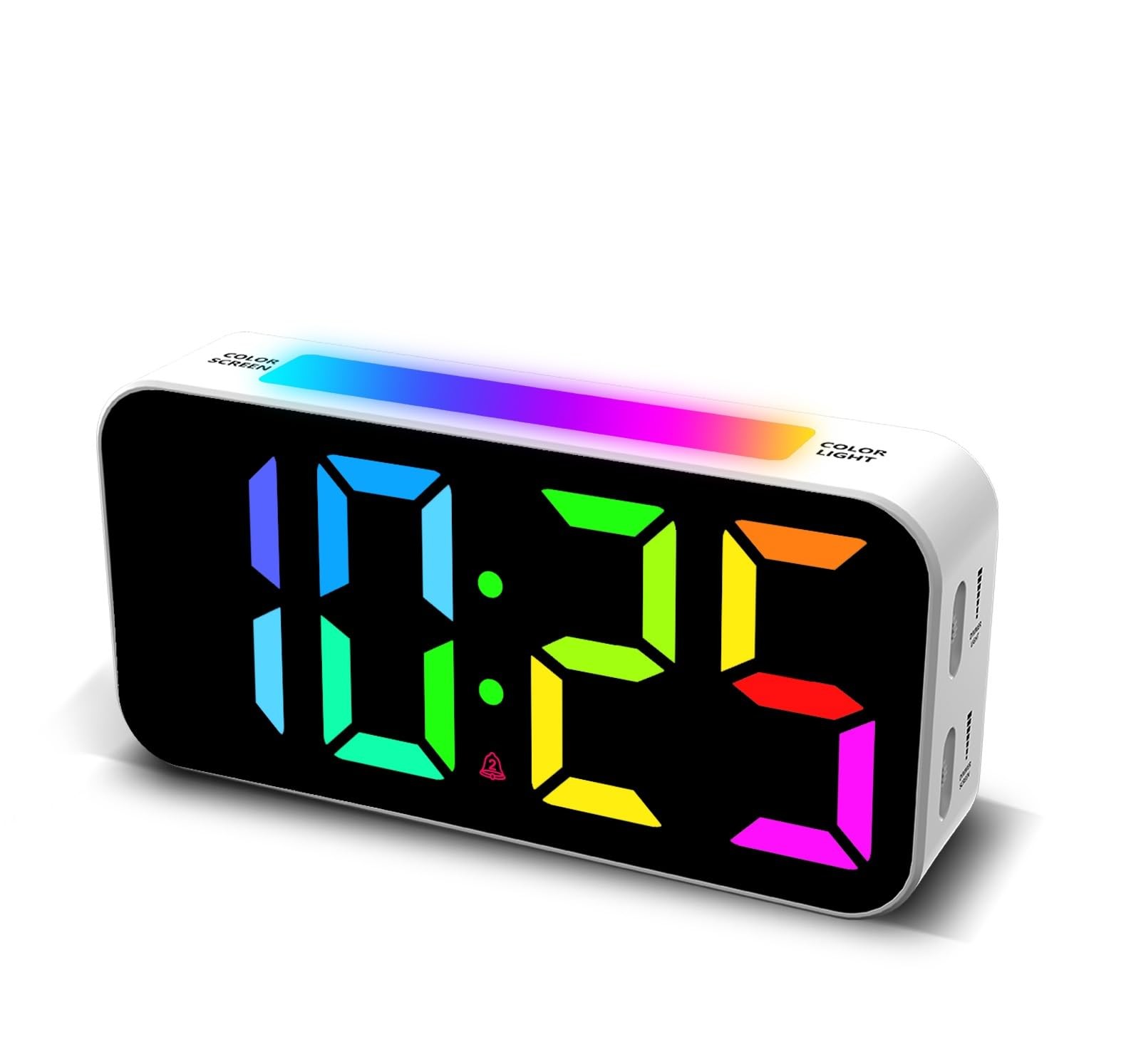 Topski Loud Alarm Clocks for Bedrooms Heavy Sleepers, Large, Rgb and White