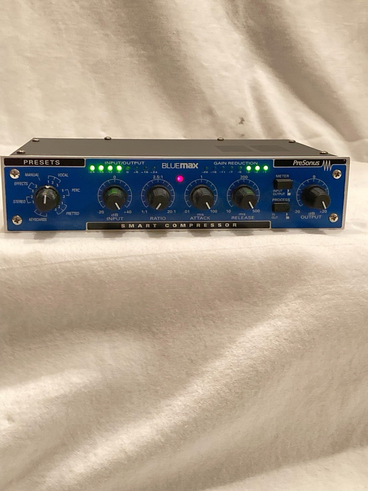 PreSonus BlueMax 2-Channel Analog Compressor/Limiter 1U Rack, Sidechain, Presets