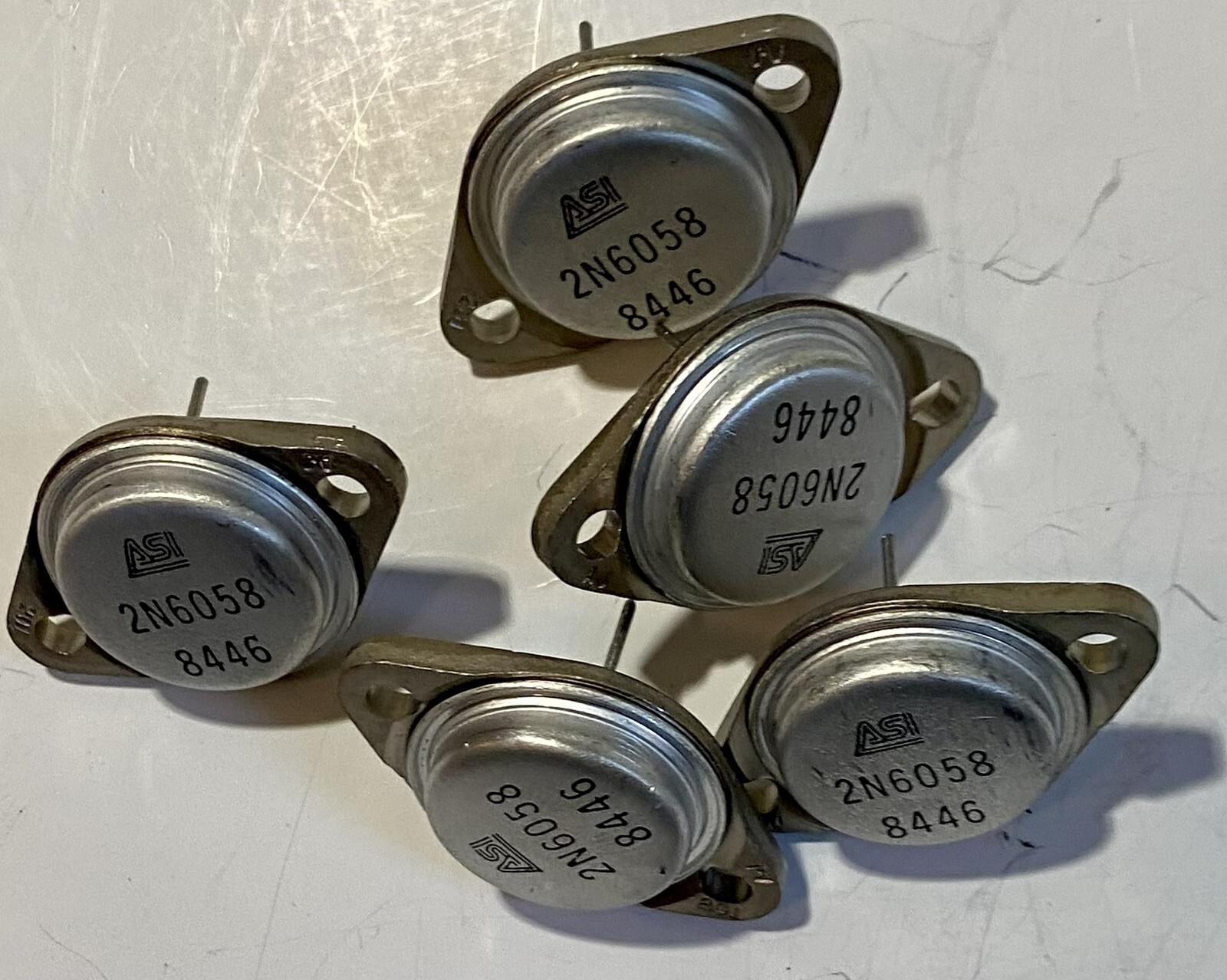 Motorola 2N6058 BIPOLAR SILICON TRANSISTOR 80V 150W TO-3 - LOT OF 5