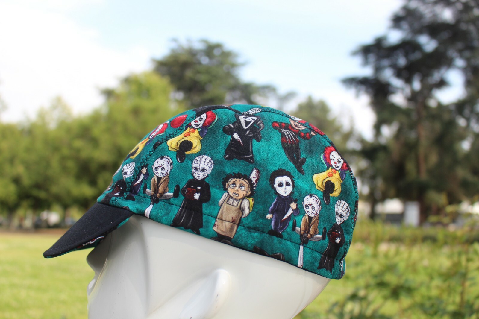 cycling cap SCARY KILLERS   handmade in USA L M S