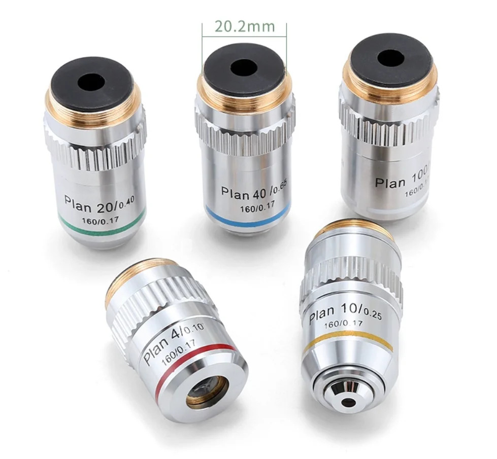 Plan Achromatic Objective Lens Biological Microscope Objectives Standard RMS