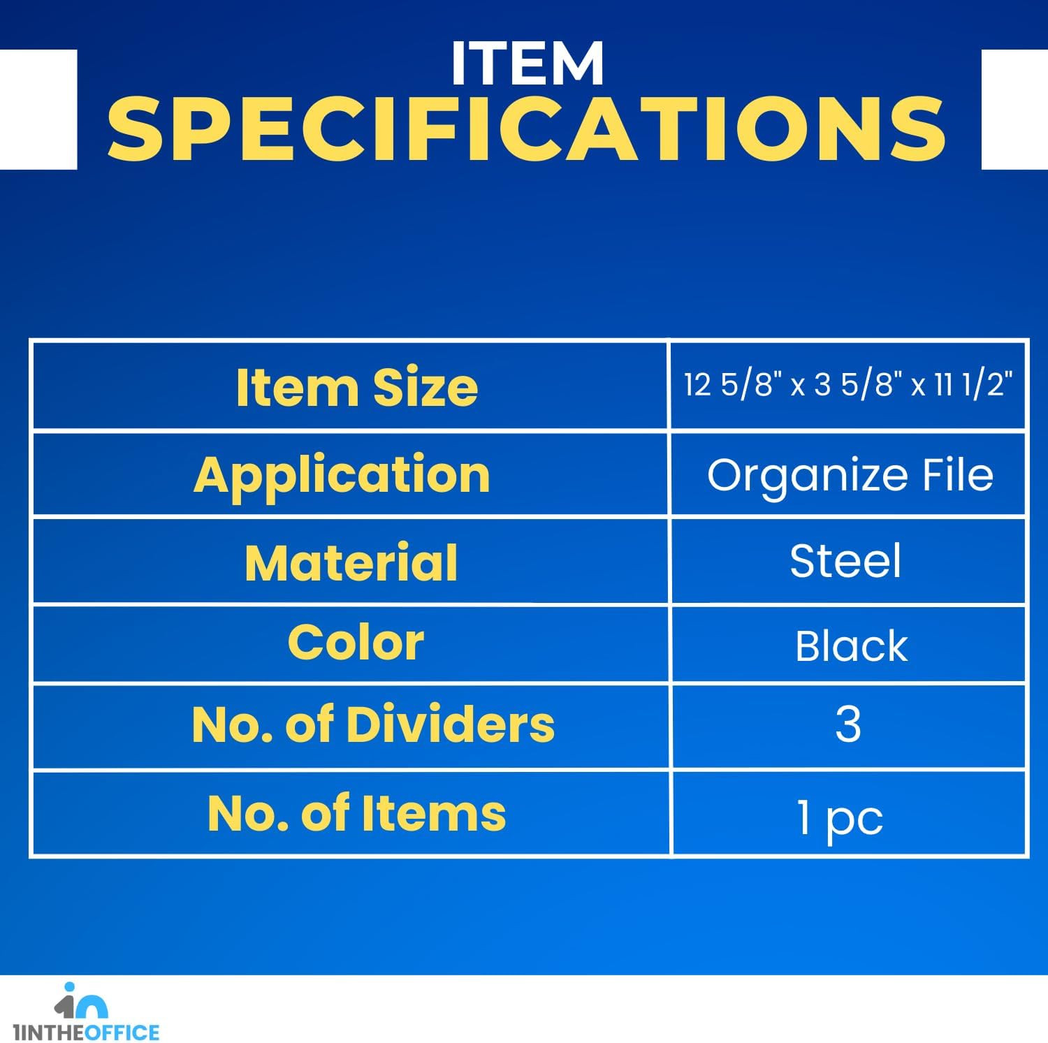 3 Tiers File Folder Organizer, Desk Sorter, Black Mesh