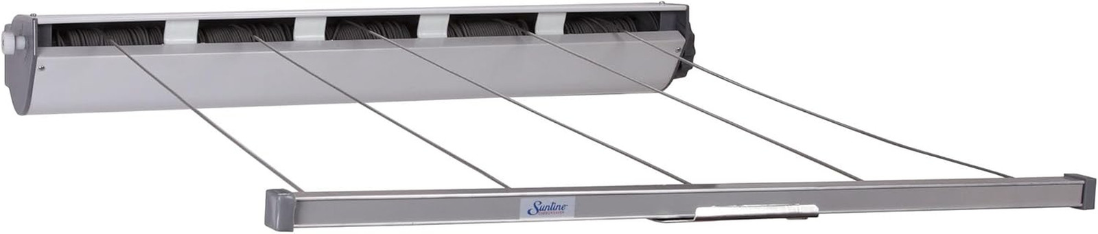 5-Line Retractable Wall Dryer Rack, Steel & Aluminum, White