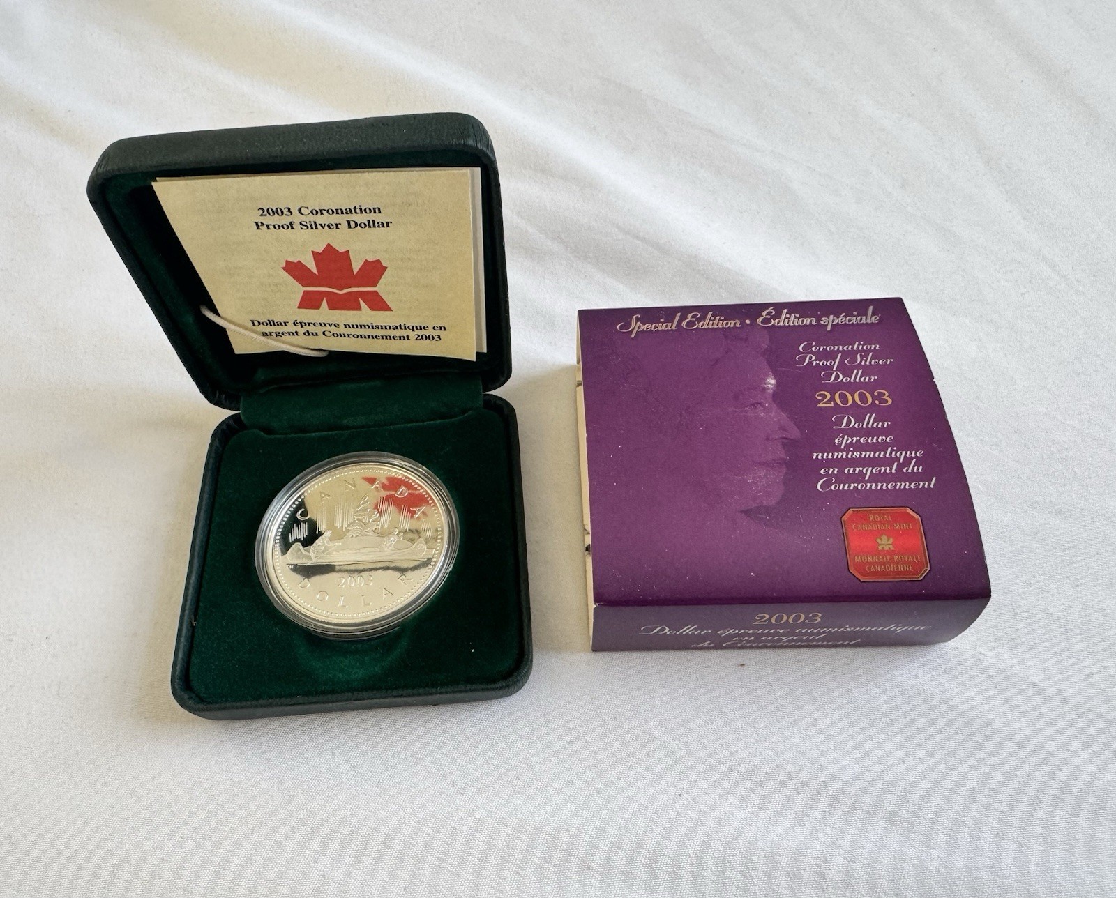 Canada 2003 Coronation Proof Silver Dollar Canadian $1 Silver