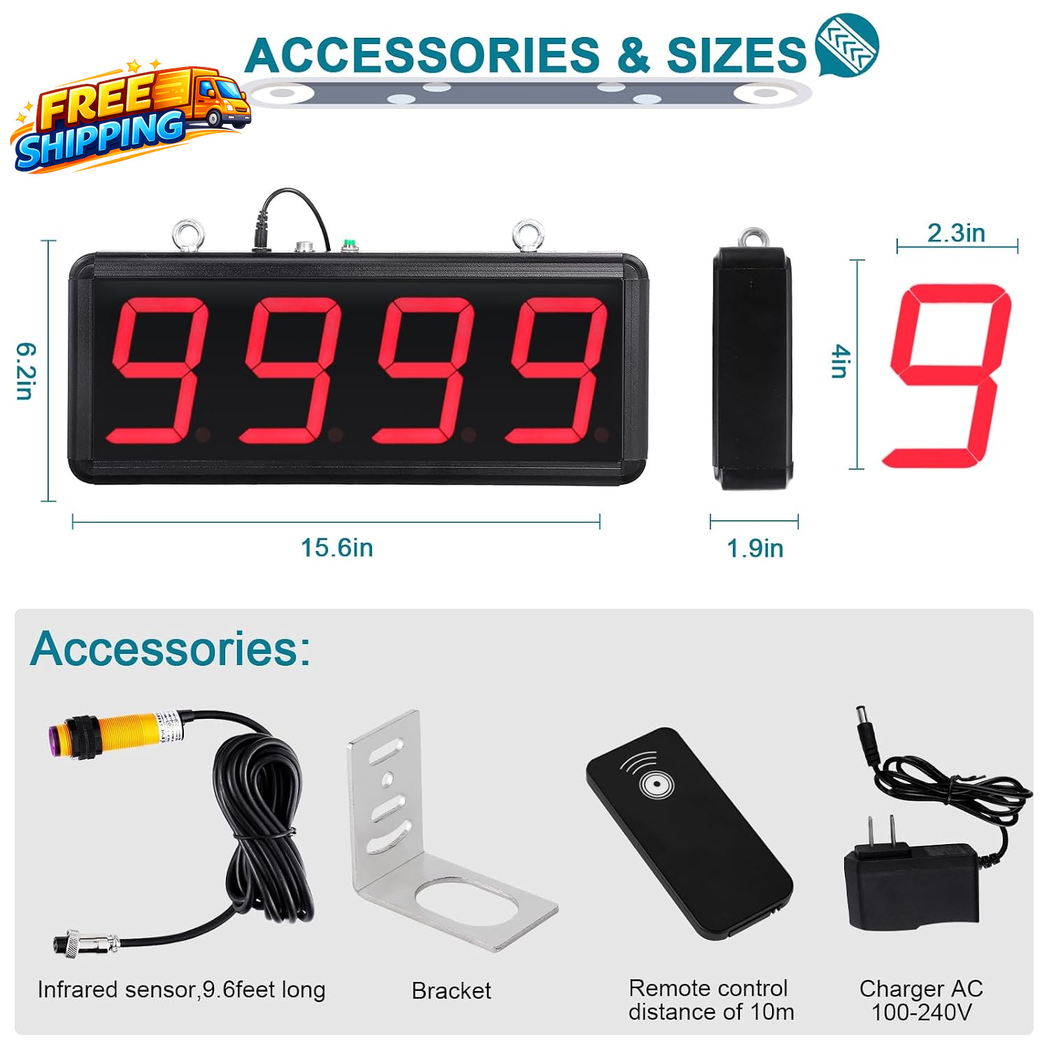 DigitalLED Counter4In Digits DisplayCounter People VisitorCounter Countupto 9999