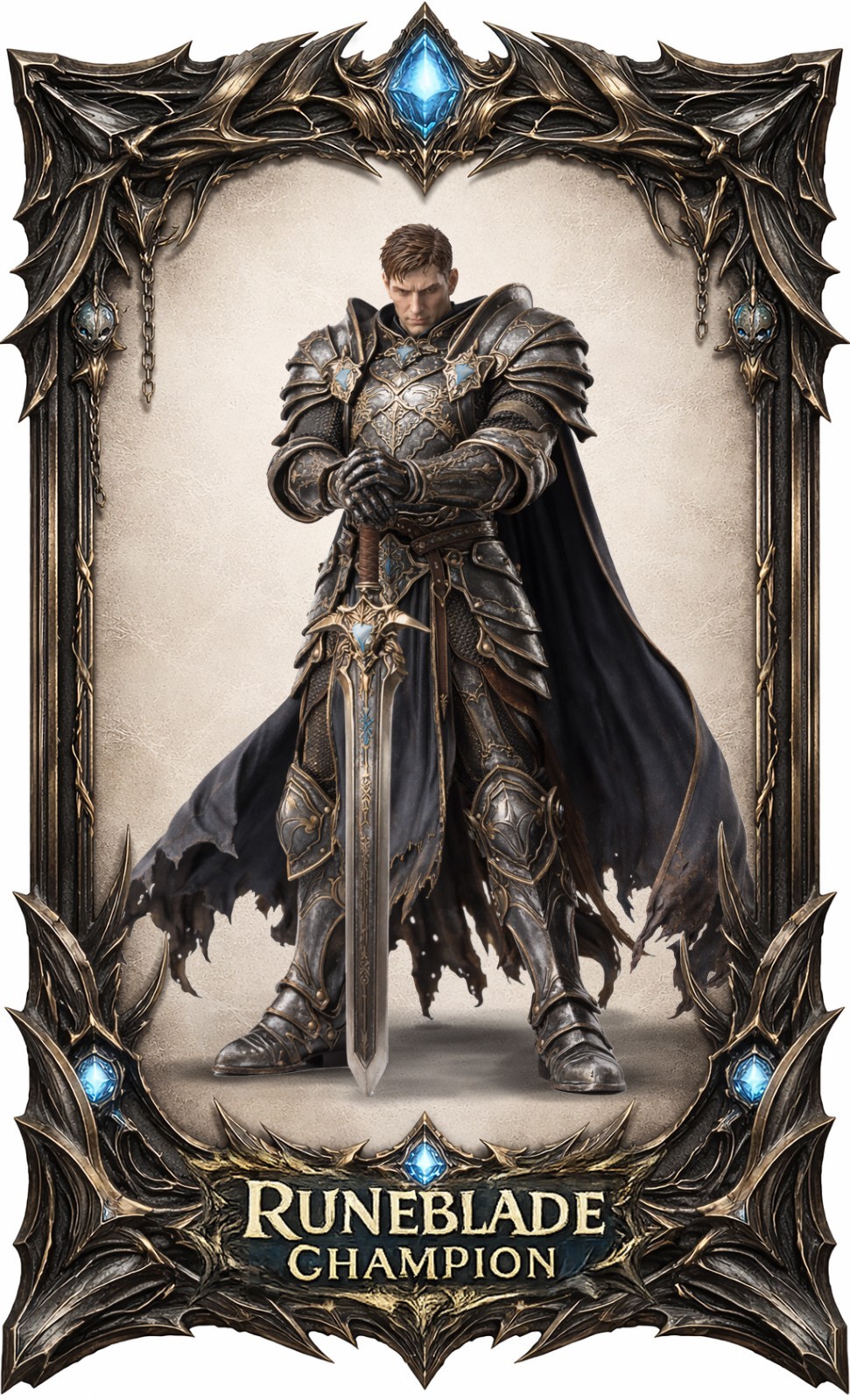 Dungeons and Dragons, DND, Playable - Male Human Runeblade - Paladin, Champion