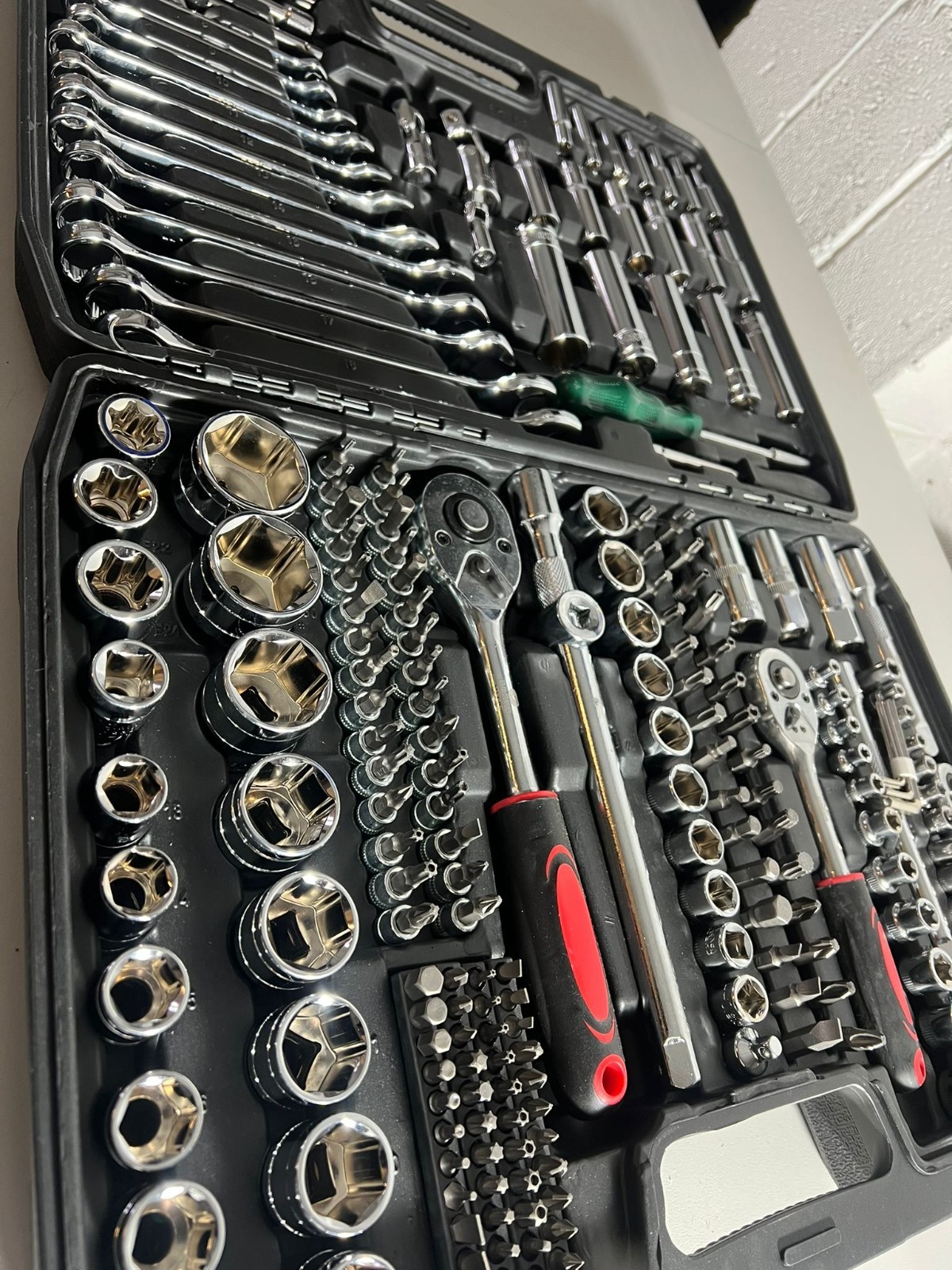 RED 216 Socket Set 1/4 3/8 1/2" Spanner Drive Ratchet Wrench Mechanic Tools Set