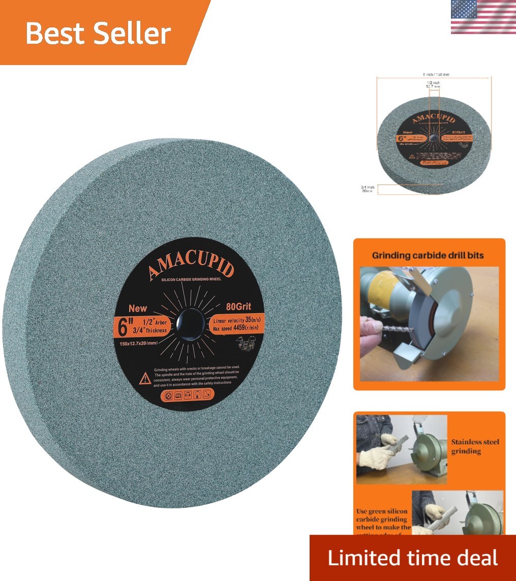 6-Inch Green Silicon Carbide Grinding Wheel - Precision 80 Grit Sharpening Tool