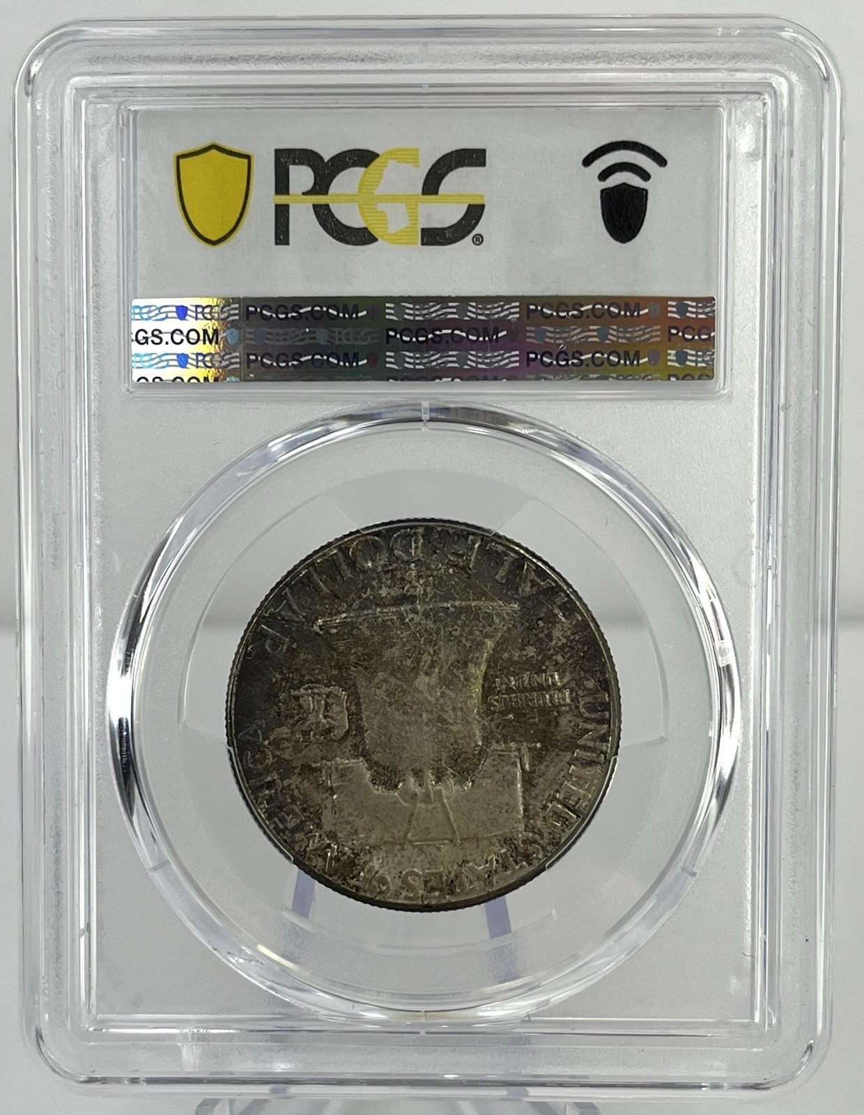 1958 Half Dollar Franklin PCGS1958 Franklin Half Dol MS65 Deep Pink Blue Toning