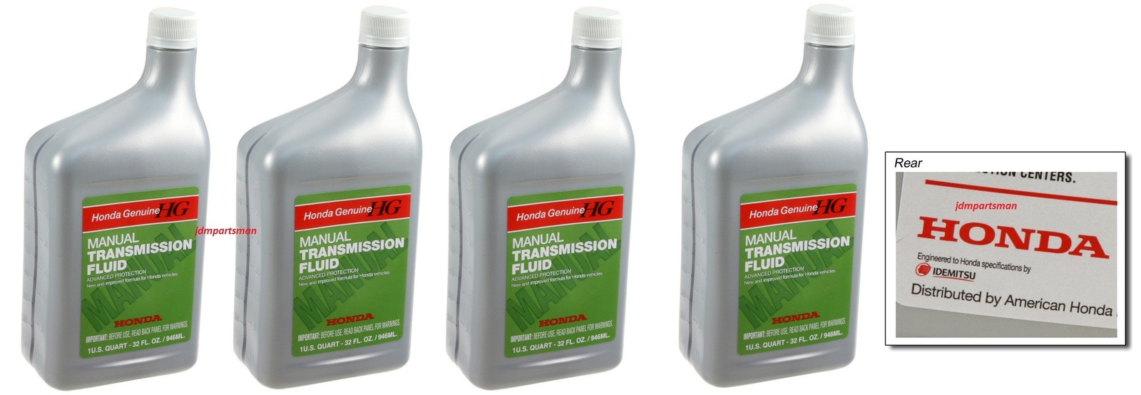 4PC - Quarts Genuine for Honda Manual Transmission Fluid MTF