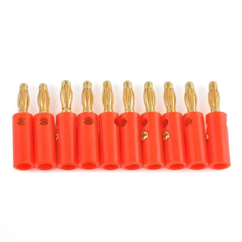 100 Pcs 4mm Gold Plated Audio Speaker Wire Cable Screw Banana Plug Connector