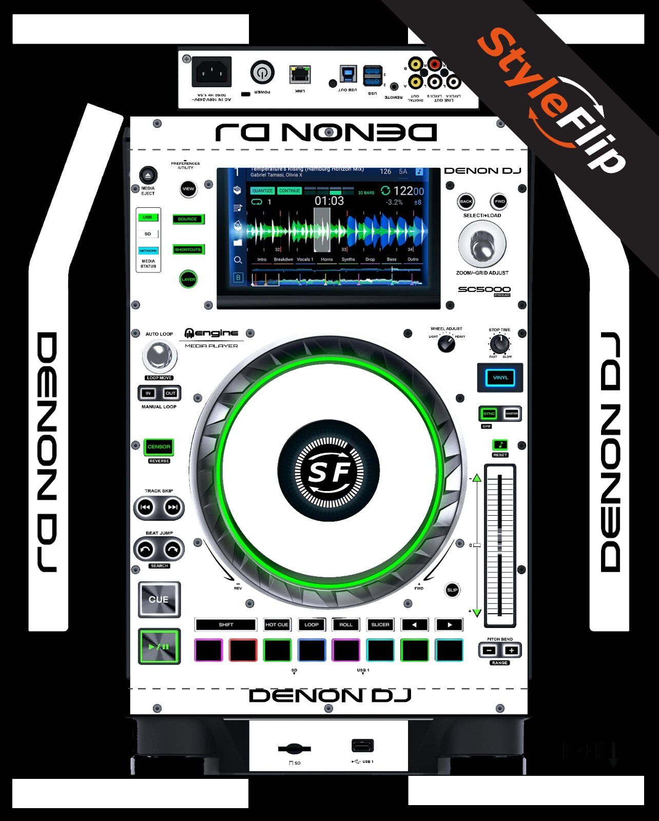 Denon DJ SC5000/5000M Prime Skin | White | Protective Decal | StyleFlip Skins