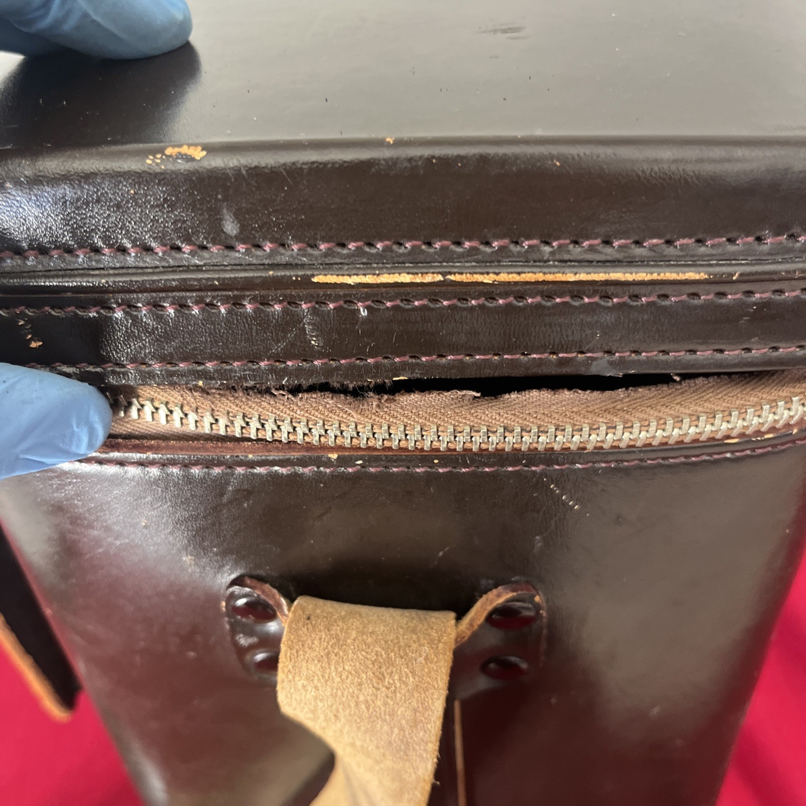 Vintage Nikon hard leather camera bag