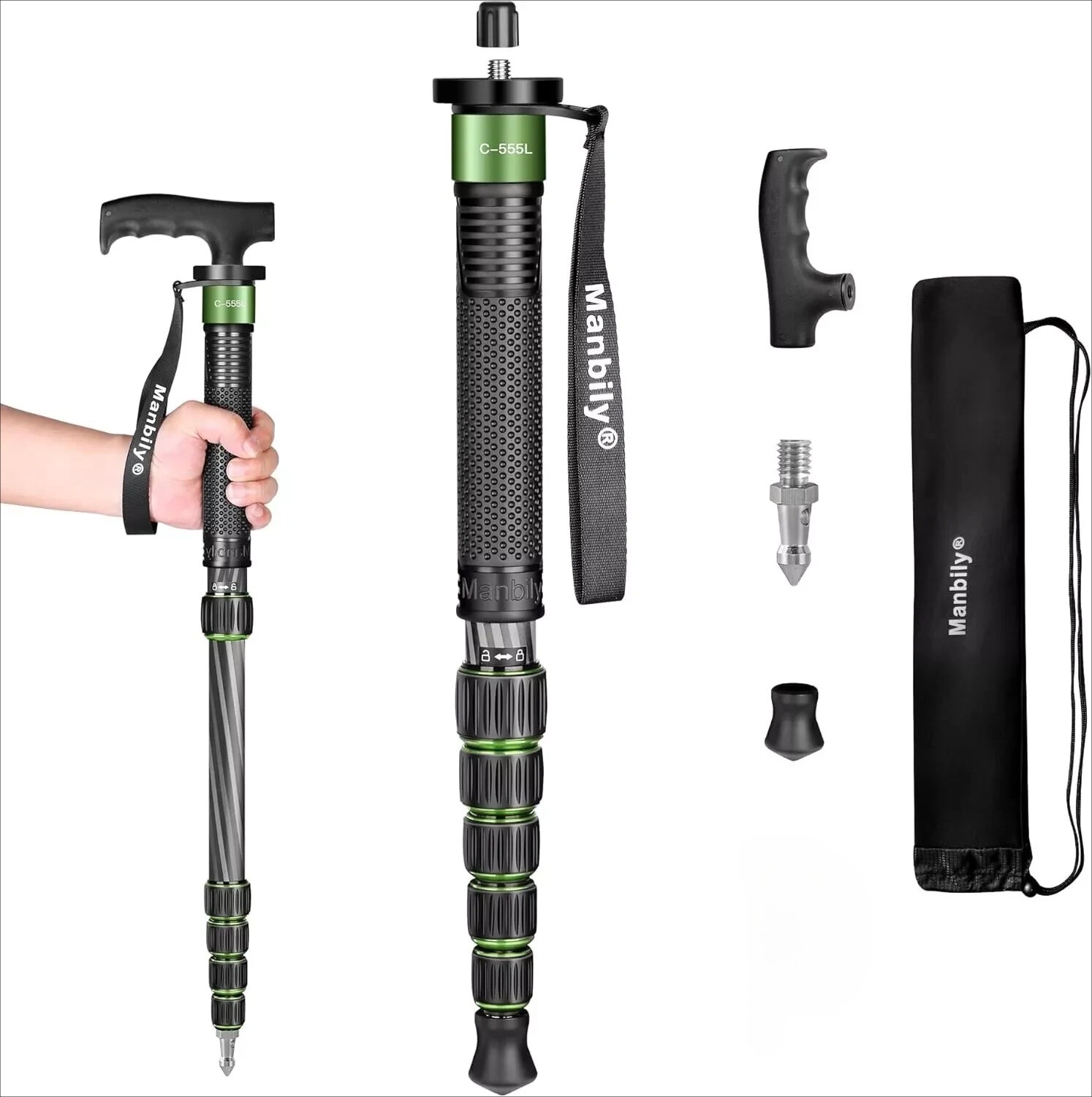 Manbily Portable Monopod Lightweight Portable Monopod 6-Section Camera Stand NEW