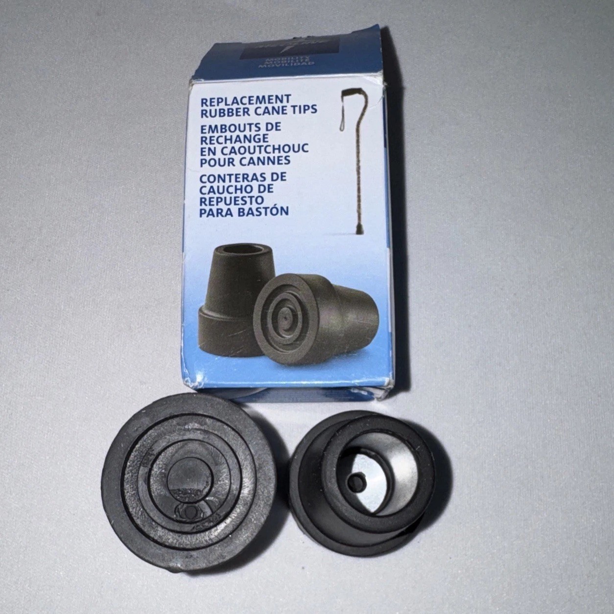Medline Rubber Cane Tips 3/4" Replacement Tips 2 Pack Pair NEW