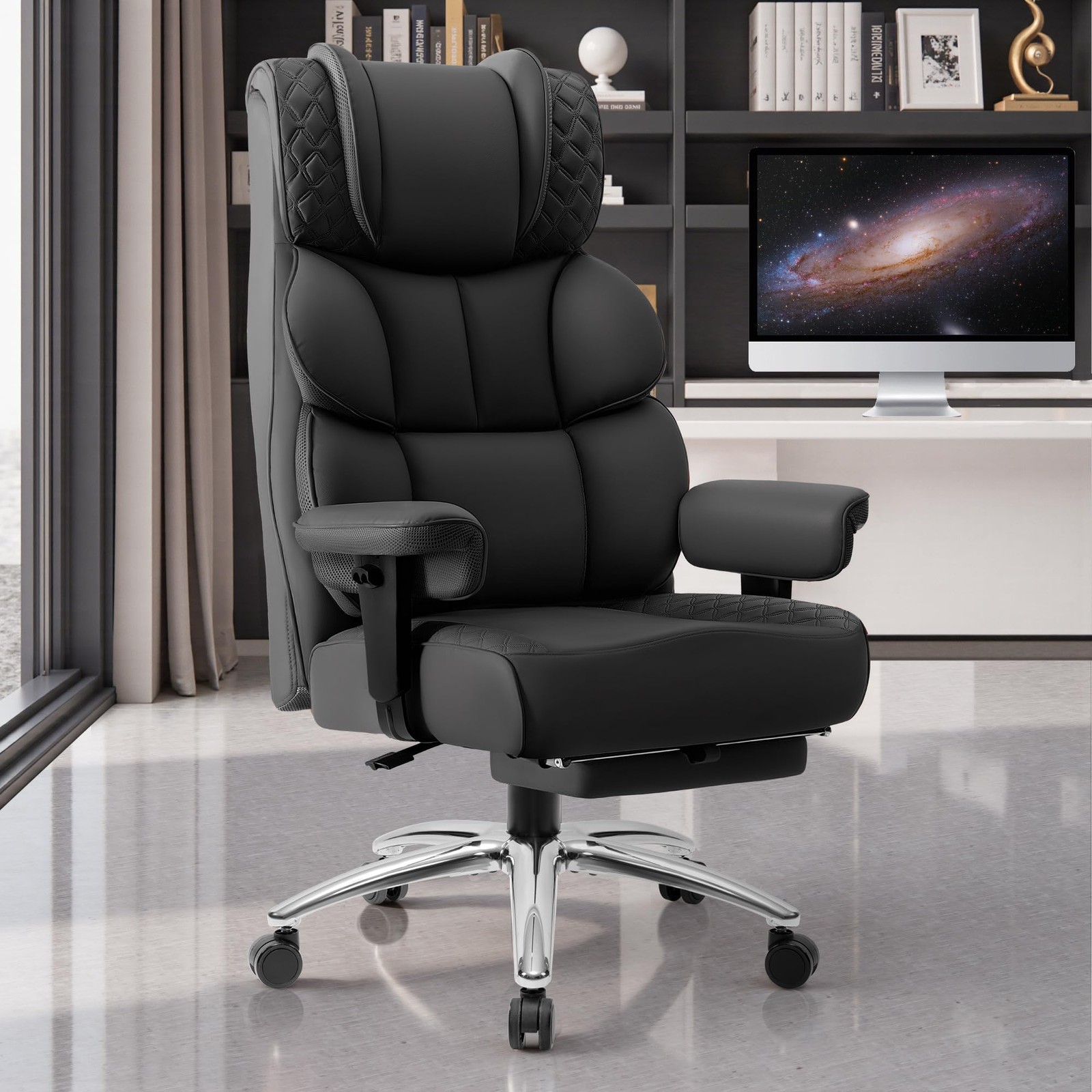309 - BESTGLORY OFFICE DESK CHAIR BIG AND TALL LEATHER GAMING CHAIR MP
