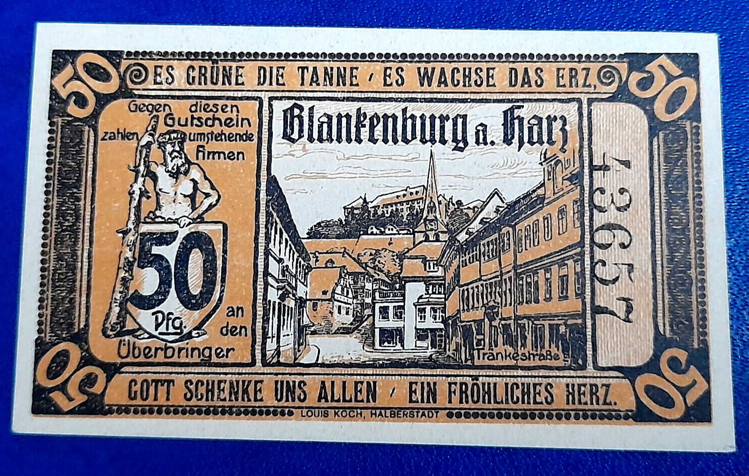 BLANKENBURG NOTGELD 50 PFENNIG 1920 EMERGENCY MONEY GERMANY BANKNOTE (32130)