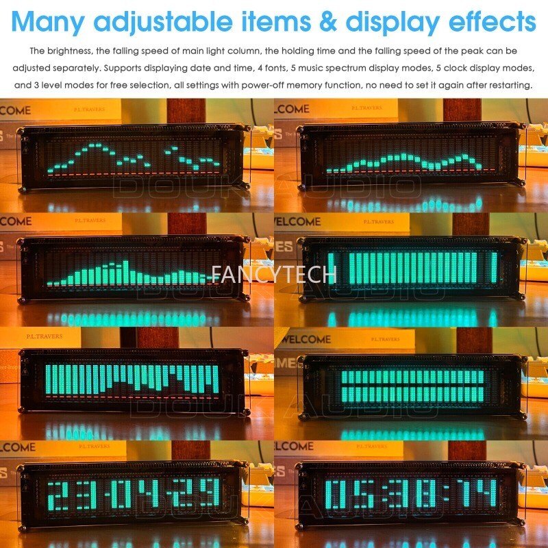 MIC Pick up Audio Spectrum VFD Sound Level Meter VU Meter Screen Display NICE