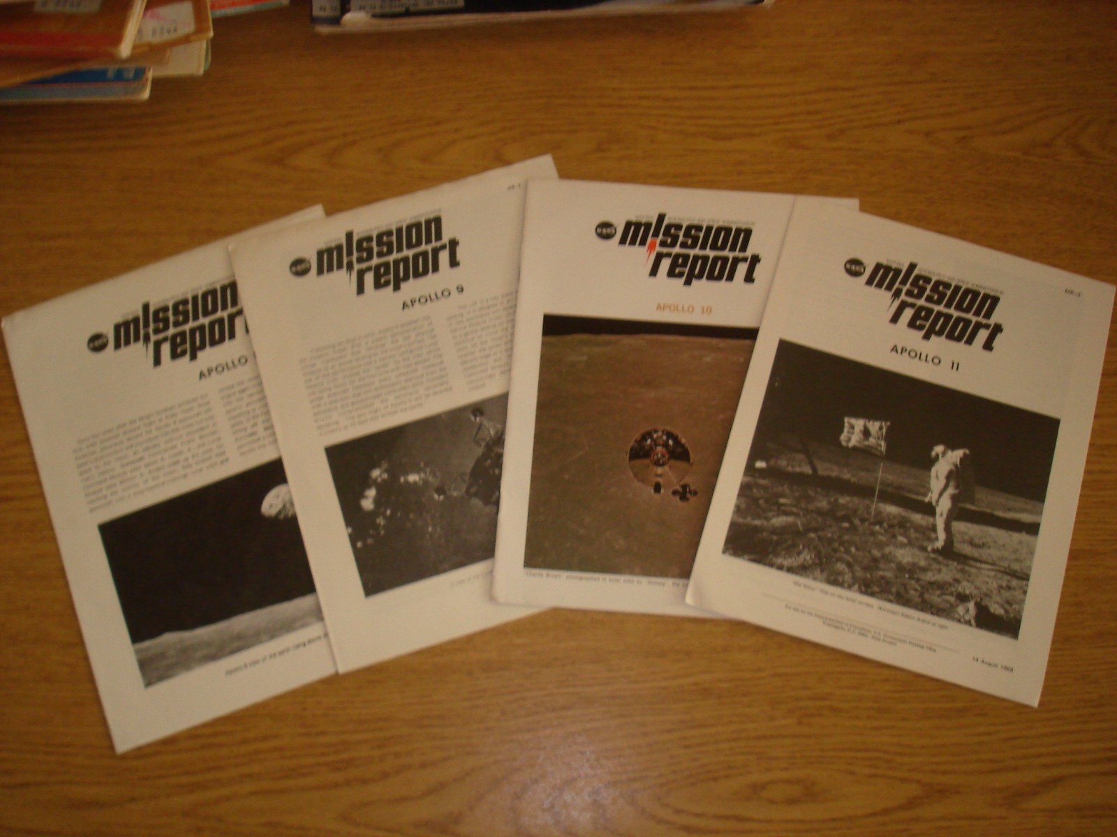 NASA Mission Report lot of 4 vintage pamphlets Apollo 8/9/10/11 rare space