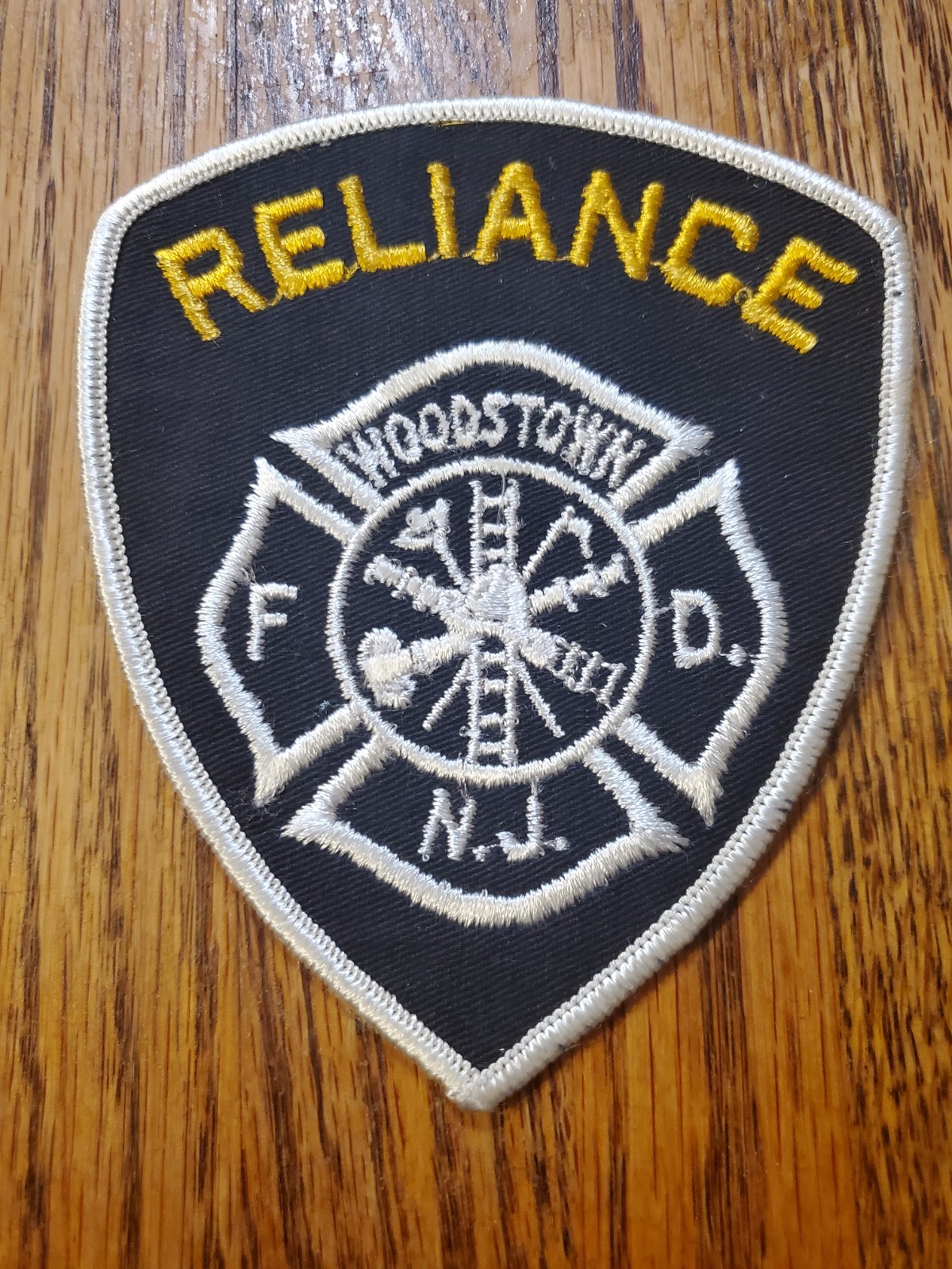 Vintage embroidered shoulder patch for the Reliance Fire Department of...
